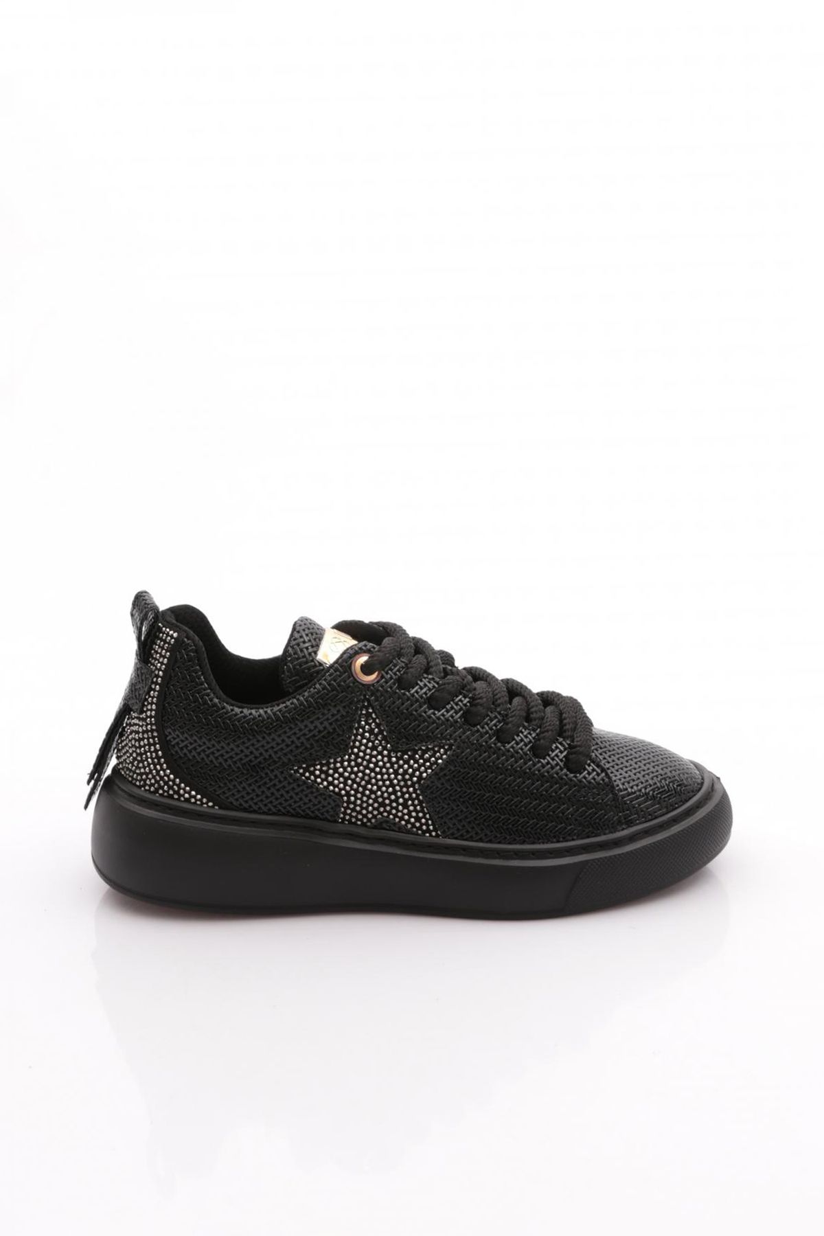 DGN B1004 Kadin Silver Taşli Baskili Sneakers Ayakkabı