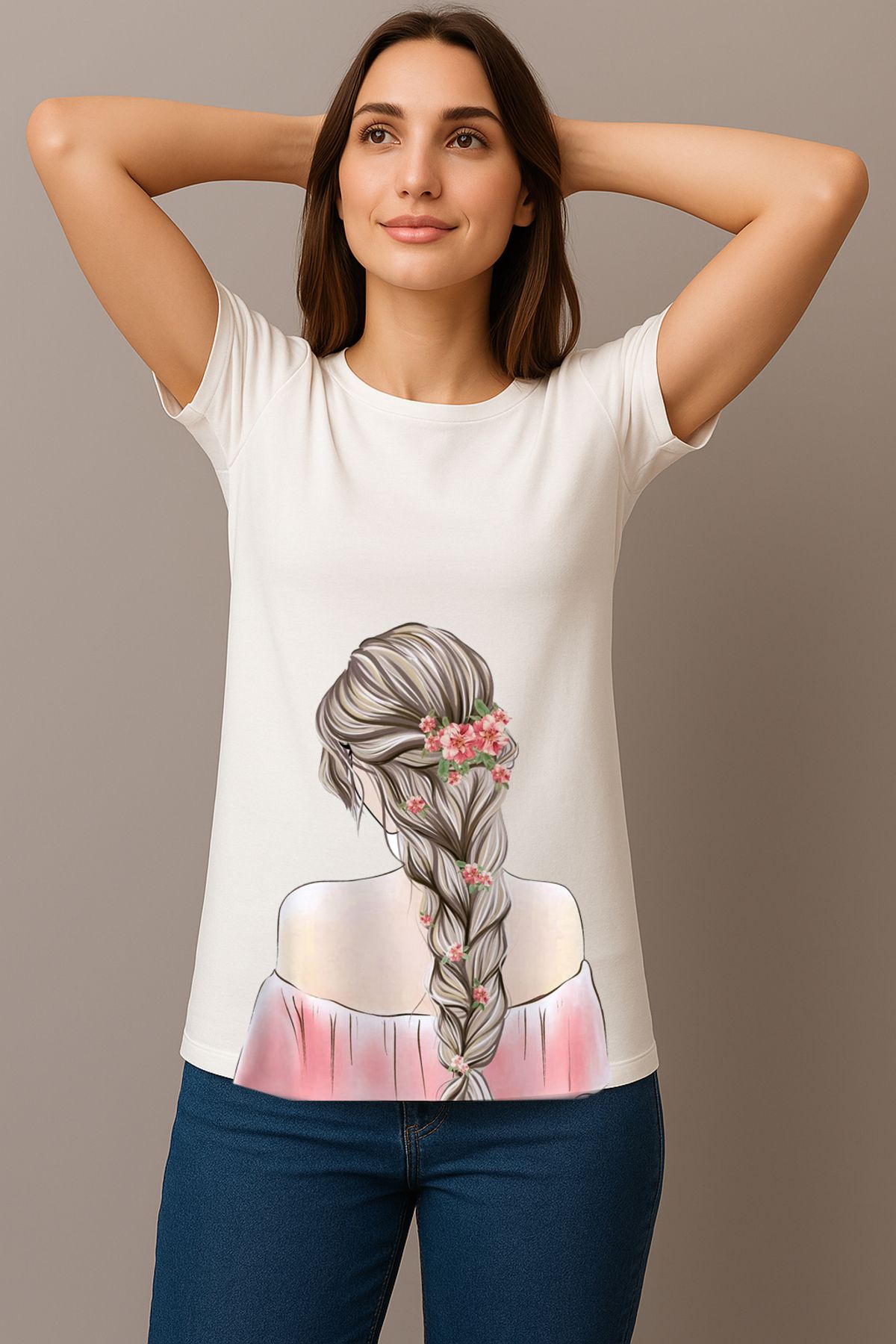 petite pati Kadın Beyaz Baskılı Tişört