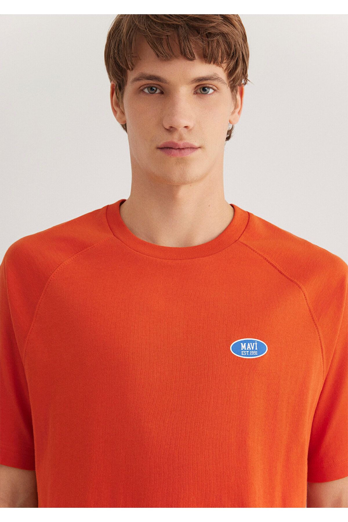 Mavi-Logo Printed Orange T-Shirt Loose Fit / Loose Relaxed Fit 0612550 -70435 5