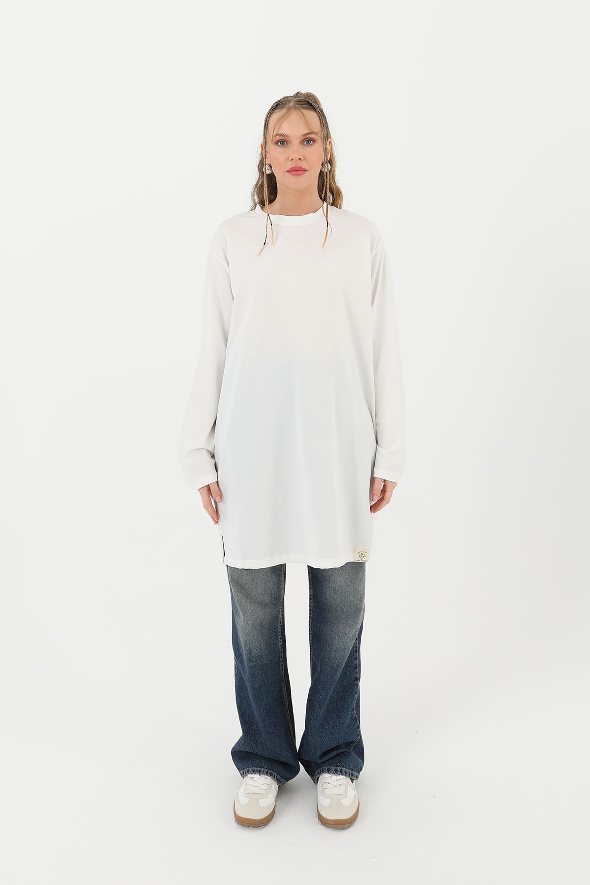 BERRUPAZ Kadın Basic Kısa Tunik-SOU10143