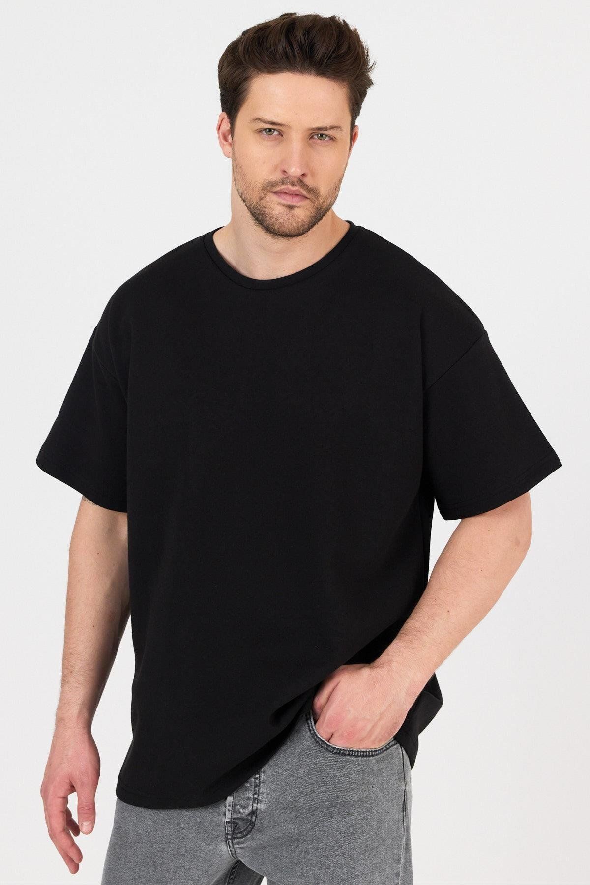 yakamor Erkek Doubleface İnterlok Oversize Tshirt