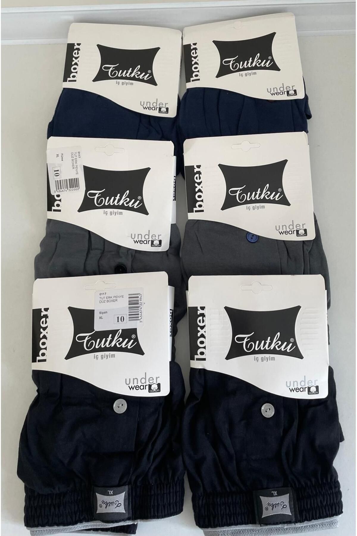 H&S STORE tutku erkek penye düz boxer 6 lı düğme detaylı kaliteli ve rahat