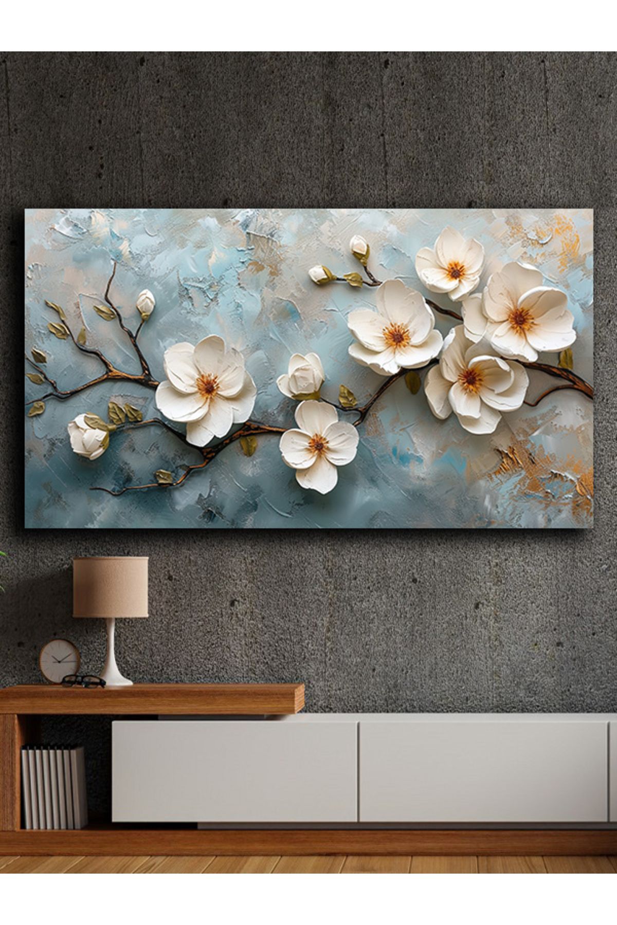 PRİME Concept Soyut yağlı boya görünümlü kanvas tablo 80x120 cm