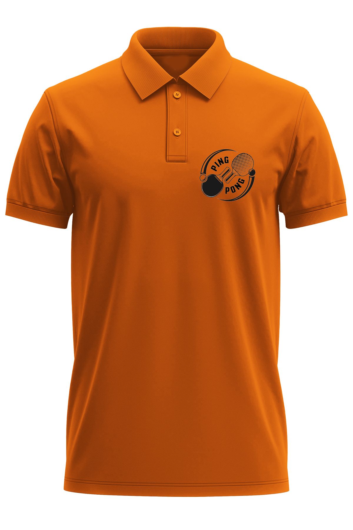 remonz Ping Pong Baskılı %100 Pamuk Regular Fit Polo Yaka T-Shirt