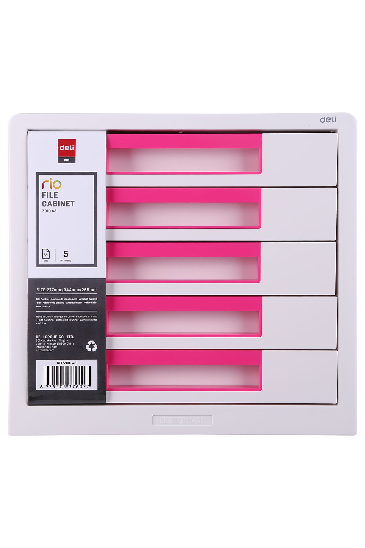 Deli Dulap Cu 5 Sertare, Alb/roz, Deli - One Size