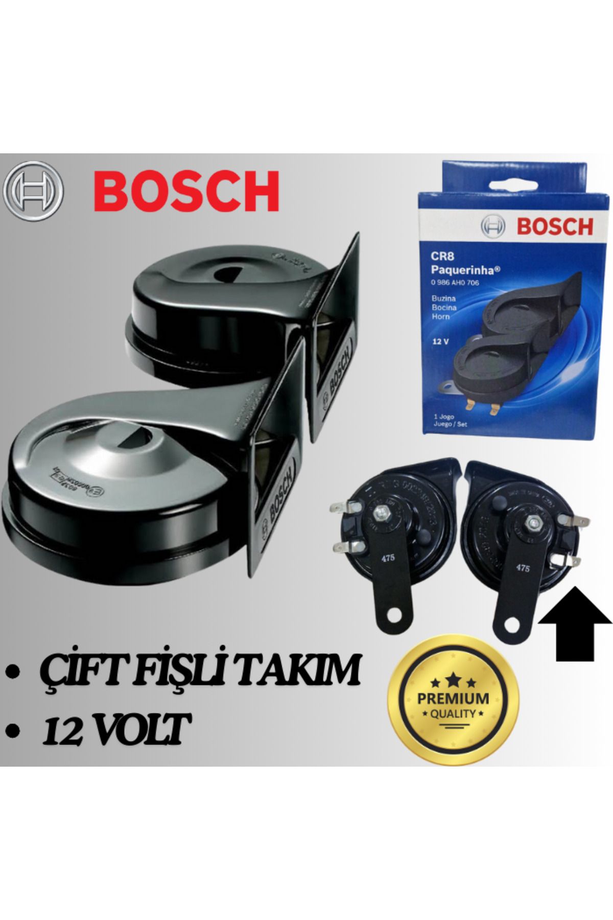 Bosch CİTROEN C-ELYSEE SEDAN 2014BOSCH DADAT KORNA SETİ 12V PERFORMANS ÜRÜNÜ ÇİFT FİŞLİ