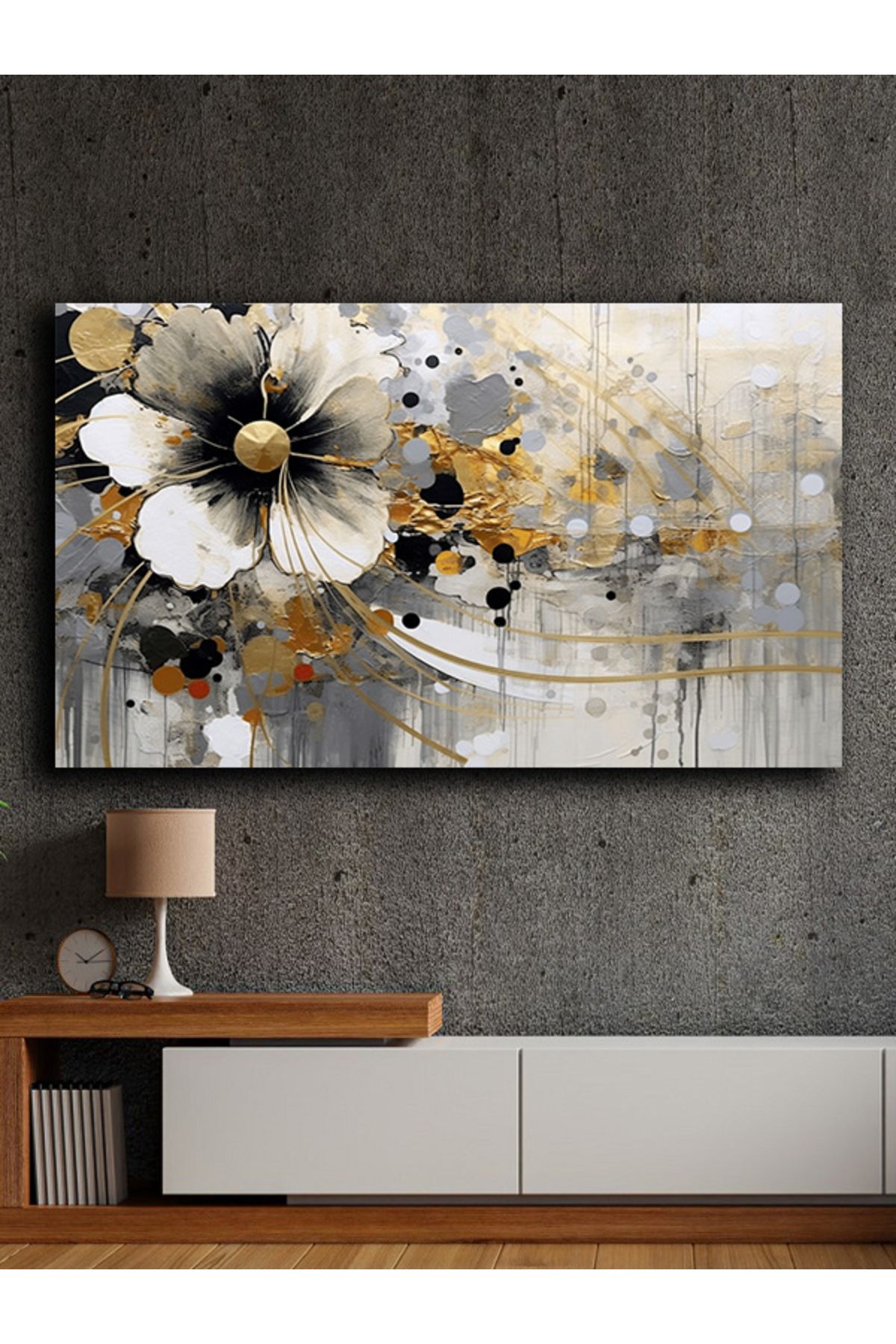 PRİME Concept Soyut yağlı boya görünümlü kanvas tablo 80x120 cm