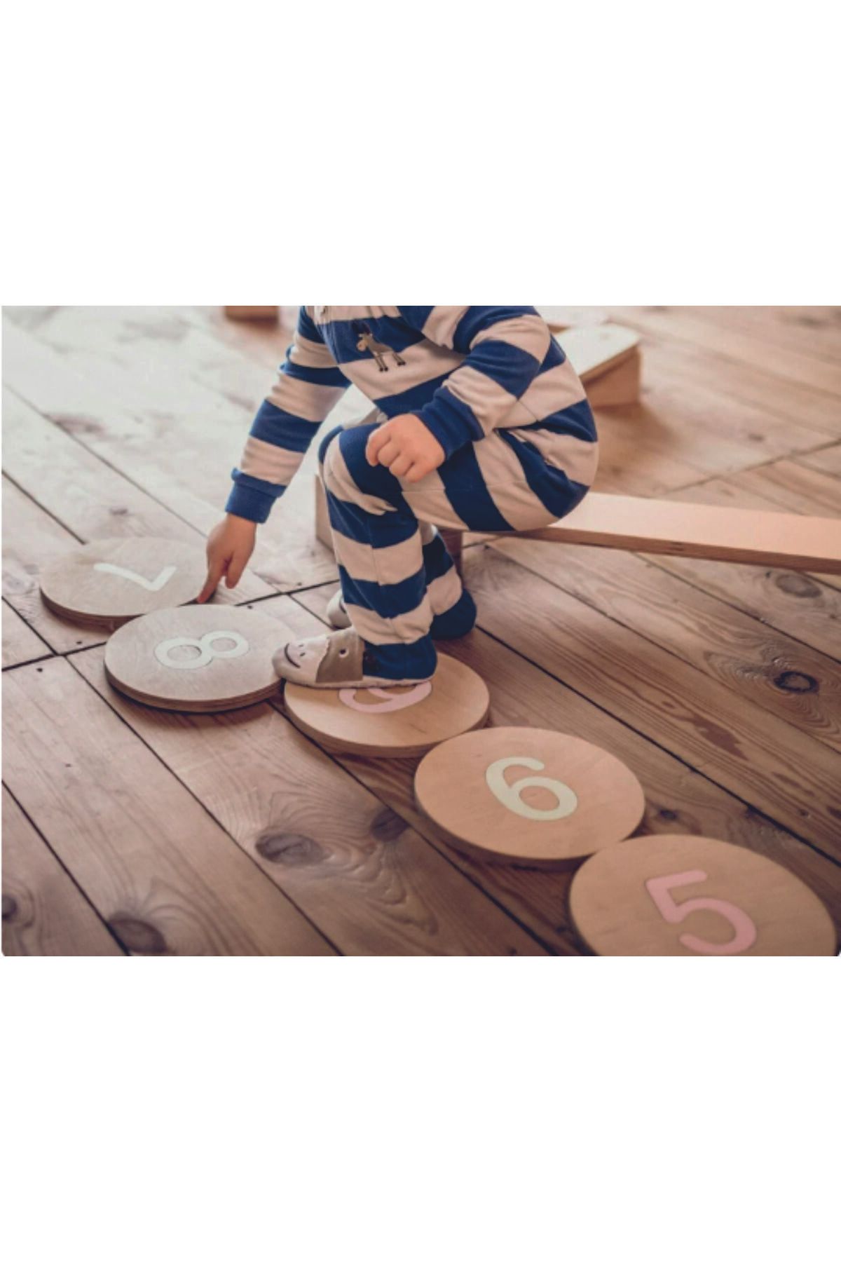 Adeno Ahşap Sayılar,Basamak Taşları: Denge Alıştırması, Waldorf Oyuncak, Montessori Oyuncak sayılar.