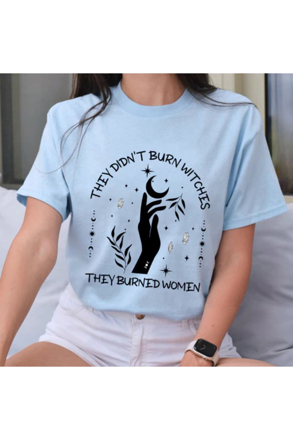 DESCARTES They Didn't Burn Witches Baskılı Oversize T-shirt