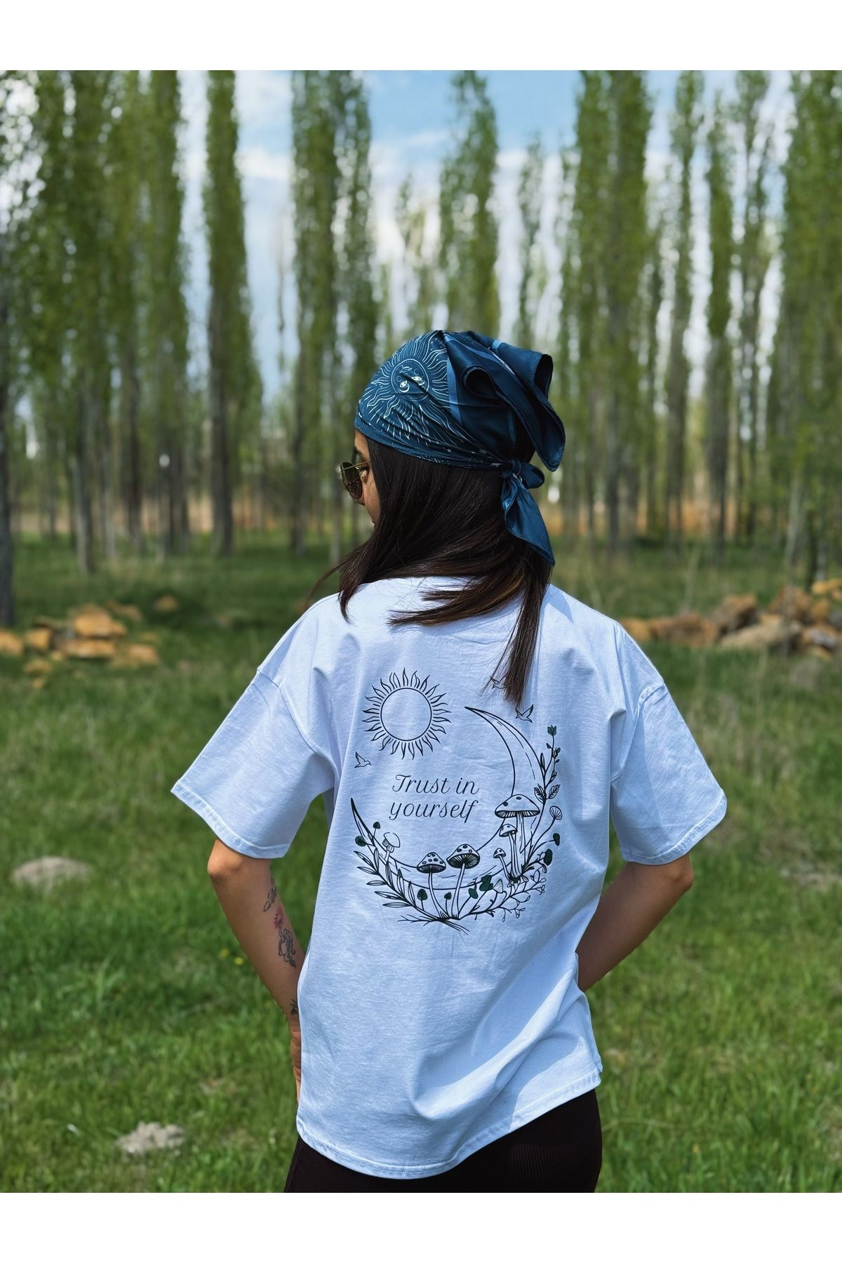Store Unisex Oversize Tişört - Bohem Baskılı