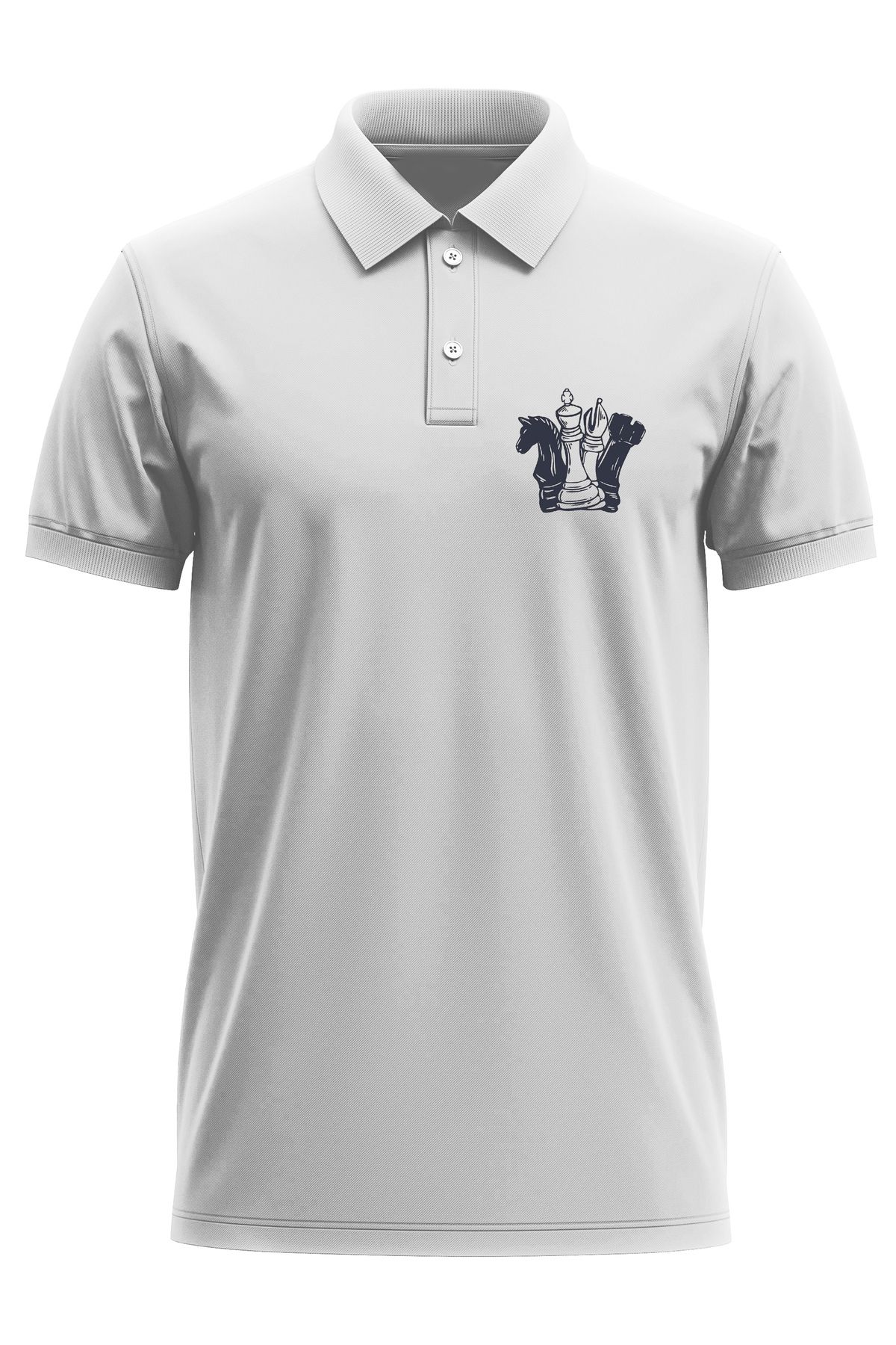 remonz Satranç Baskılı %100 Pamuk Regular Fit Polo Yaka T-Shirt
