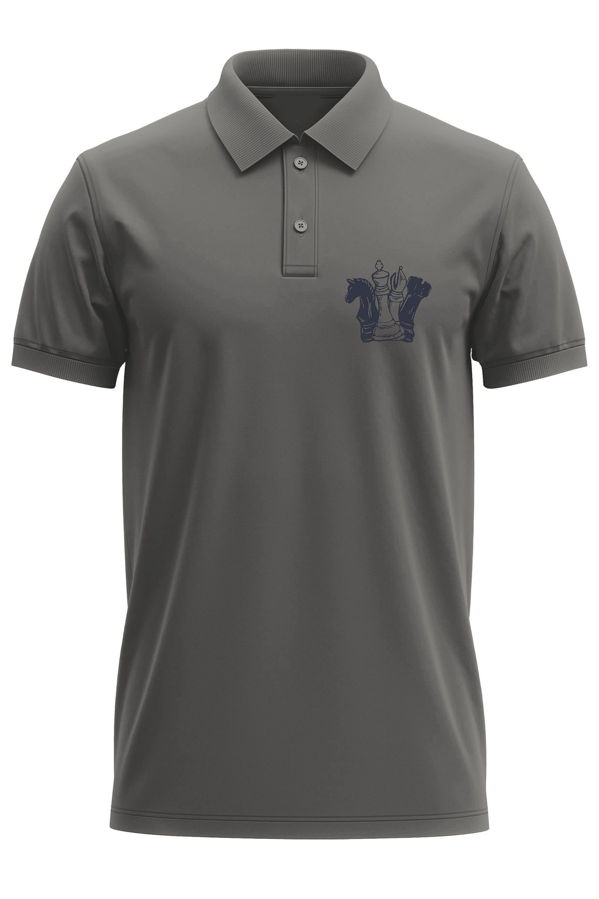 remonz Satranç Baskılı %100 Pamuk Regular Fit Polo Yaka T-Shirt