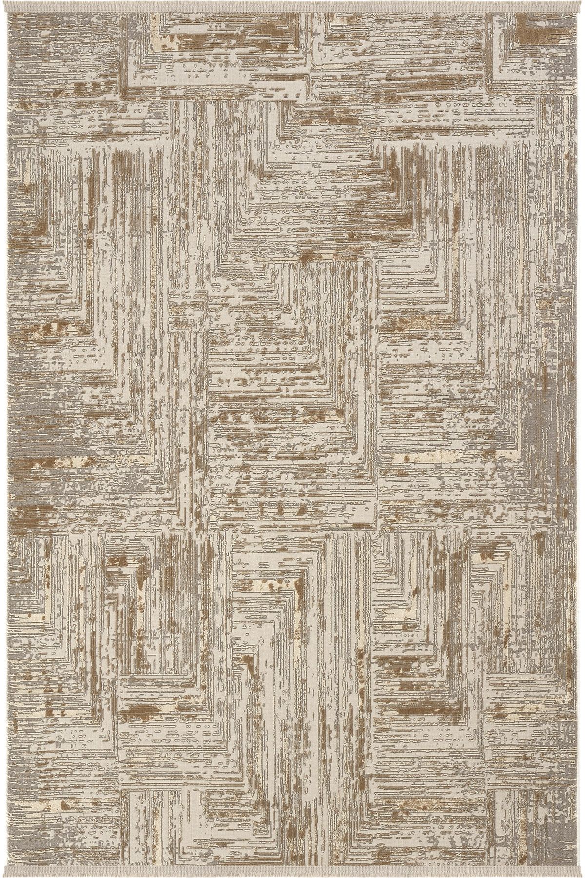 Cool Halı Venedik Krem Vizon Halı Soyut Geometrik Desenli Makine Dokuması Modern Oturma Odası Salon Halısı