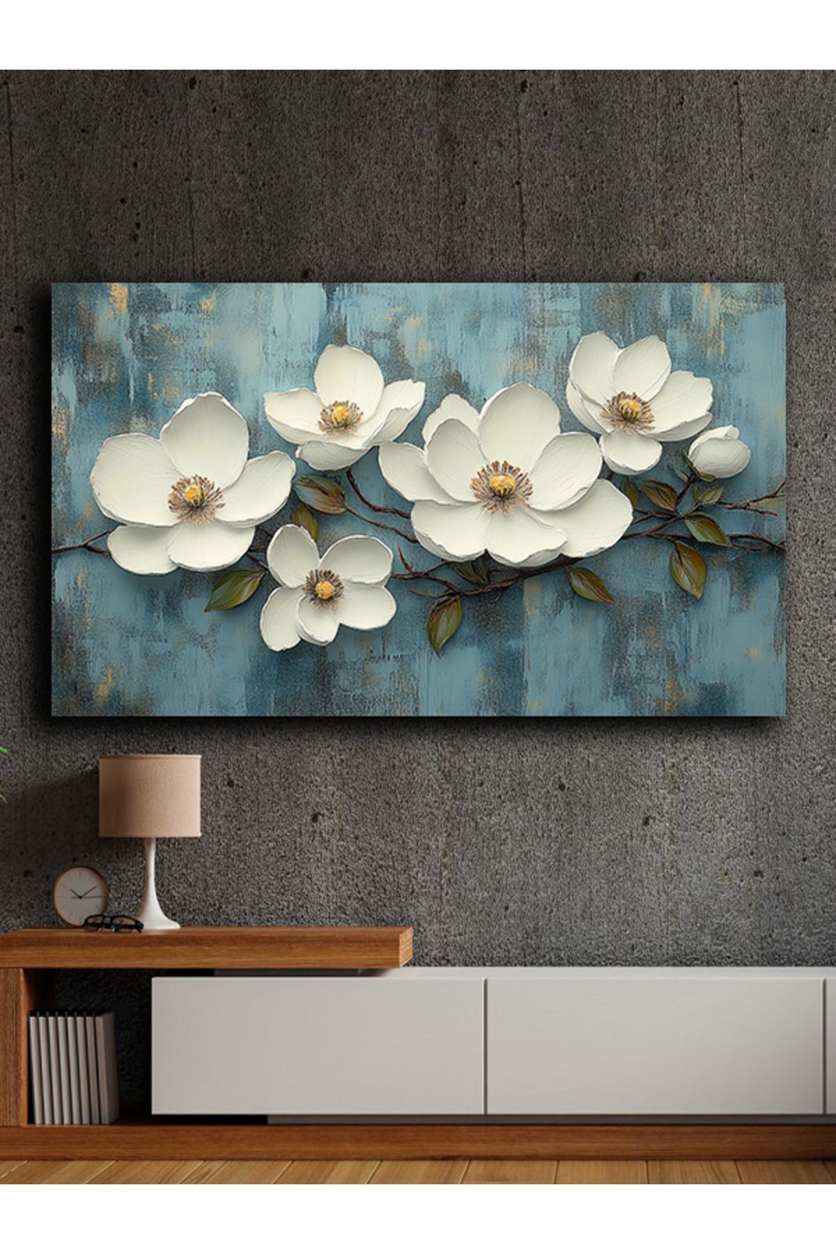 PRİME Concept Soyut yağlı boya görünümlü kanvas tablo 80x120 cm