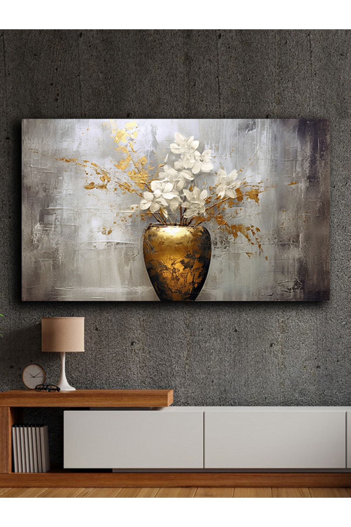 PRİME Concept Soyut yağlı boya görünümlü kanvas tablo 80x120 cm