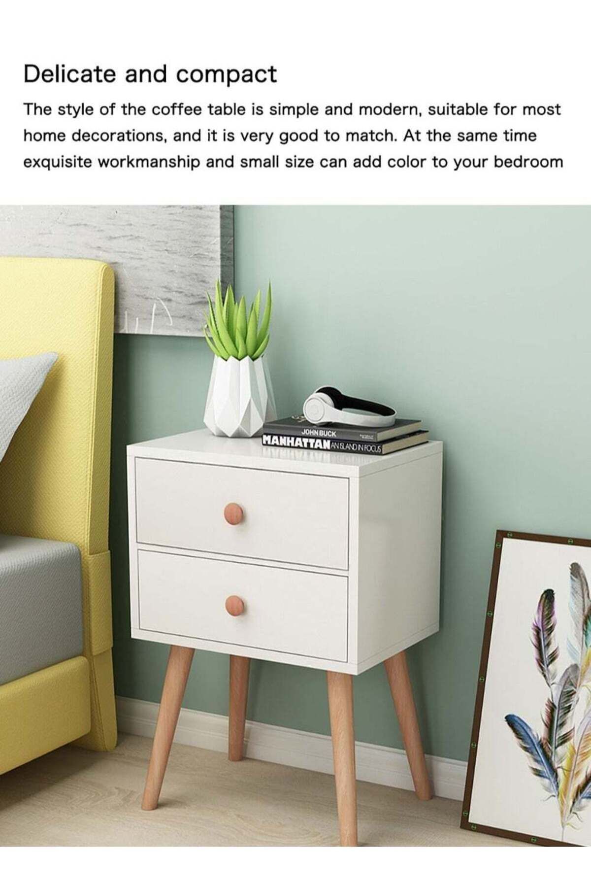 soufa dibaj-Large-Capacity MDF Engineering Board Storage Home Bedside Coffee Table And Nightstand With Drawer 3