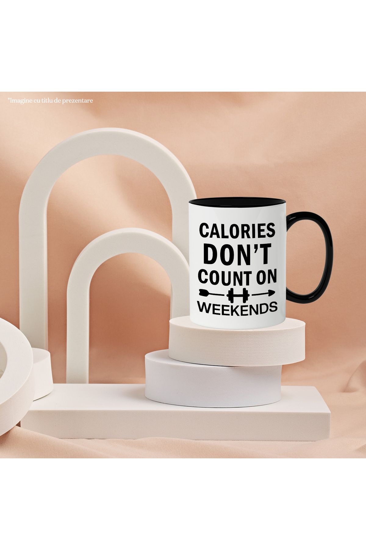 StoryGift Romania-Mug with the message "Calories don't count on weekends" - calories don't count, With ,STG 3