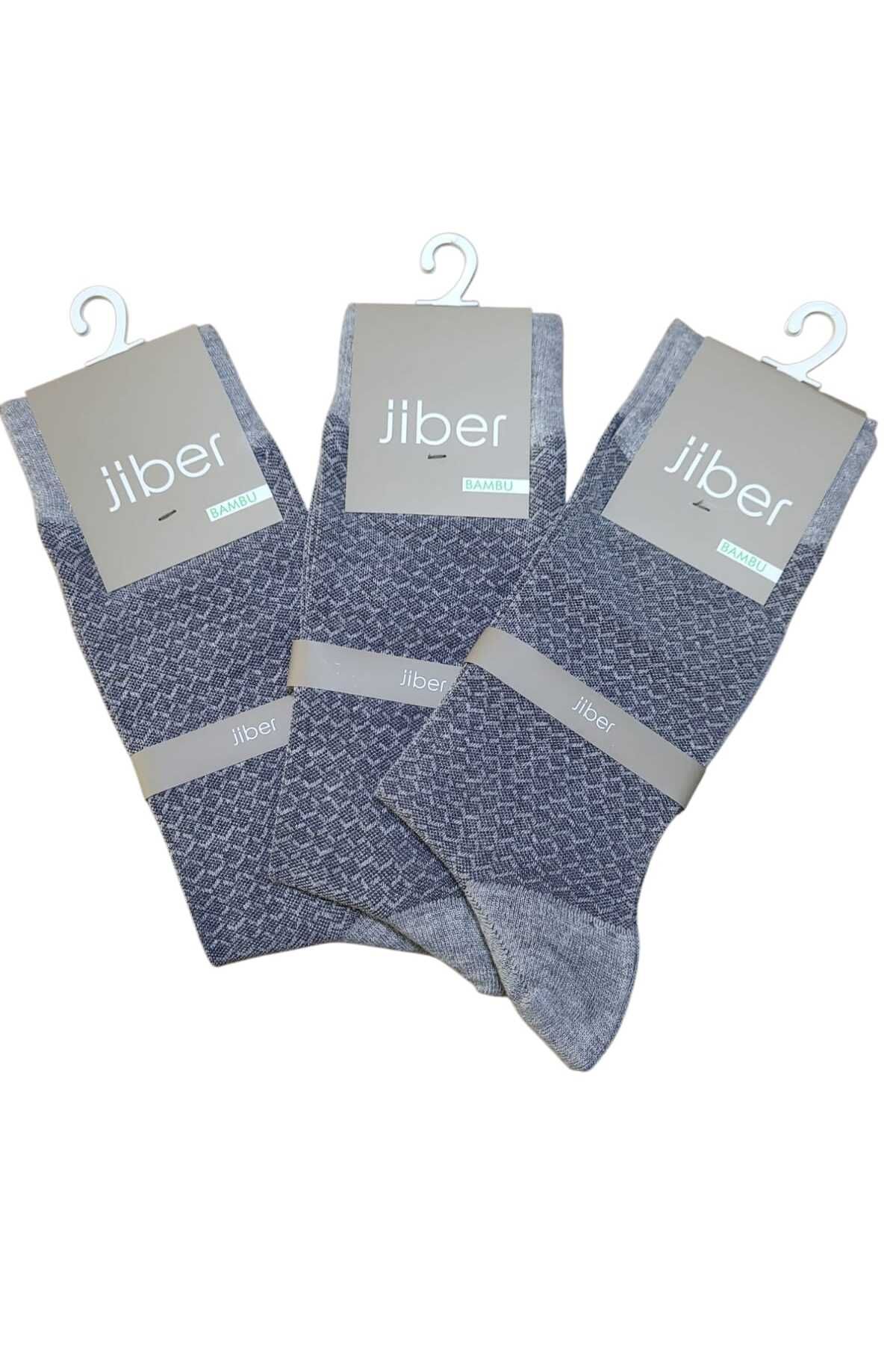 Jiber Erkek Yazlık Desenli Bambu Soket Çorap -3 Ad. Terletmeyen Hafif ve Rahat Çorap