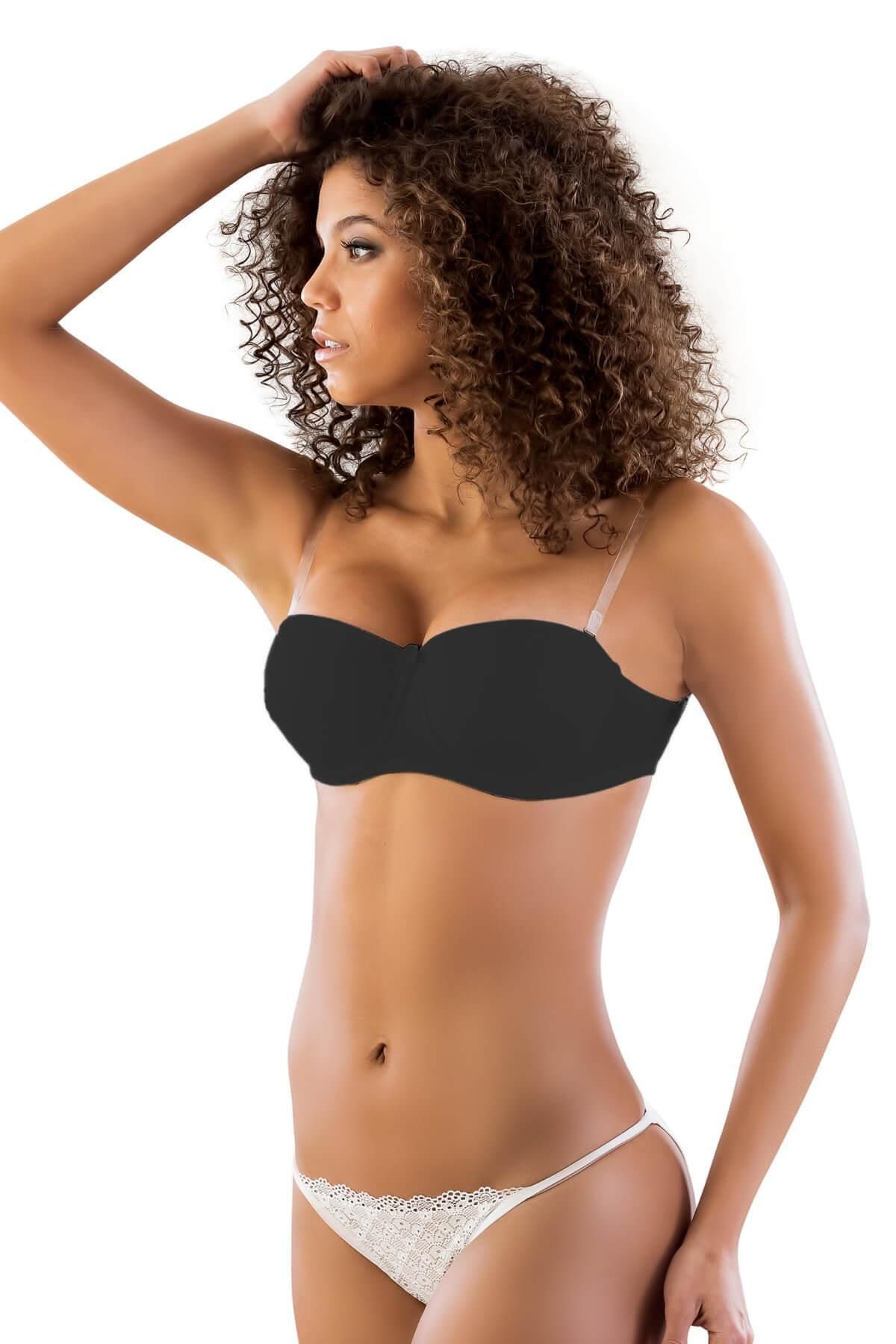 Mulvix Mulvxicgy Mdyk02 Siyah Mi 702 Şeffaf Askılı Push-Up Sütyen (Mulvix)