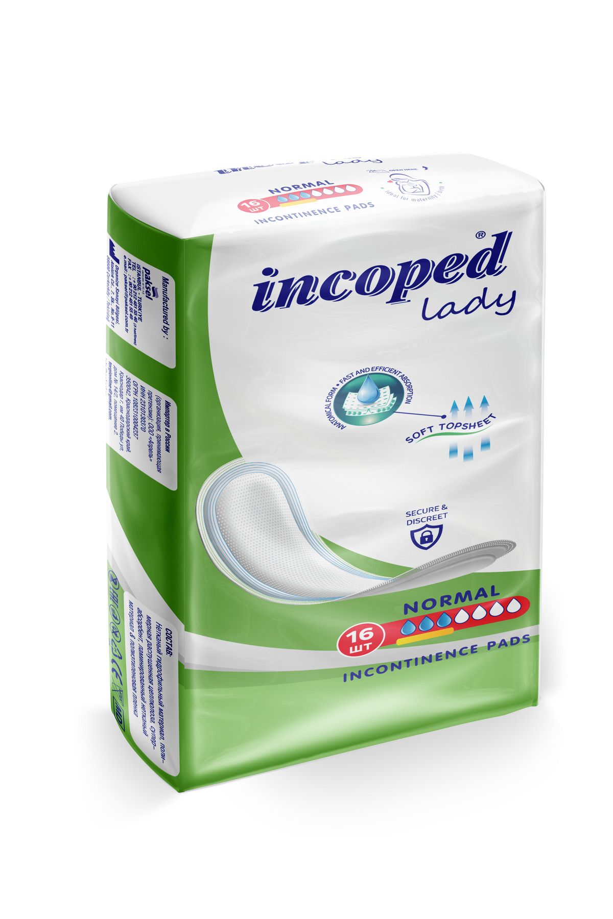 İncoped Incoped Mesane Pedi Kadin Normal 16 adet x 6