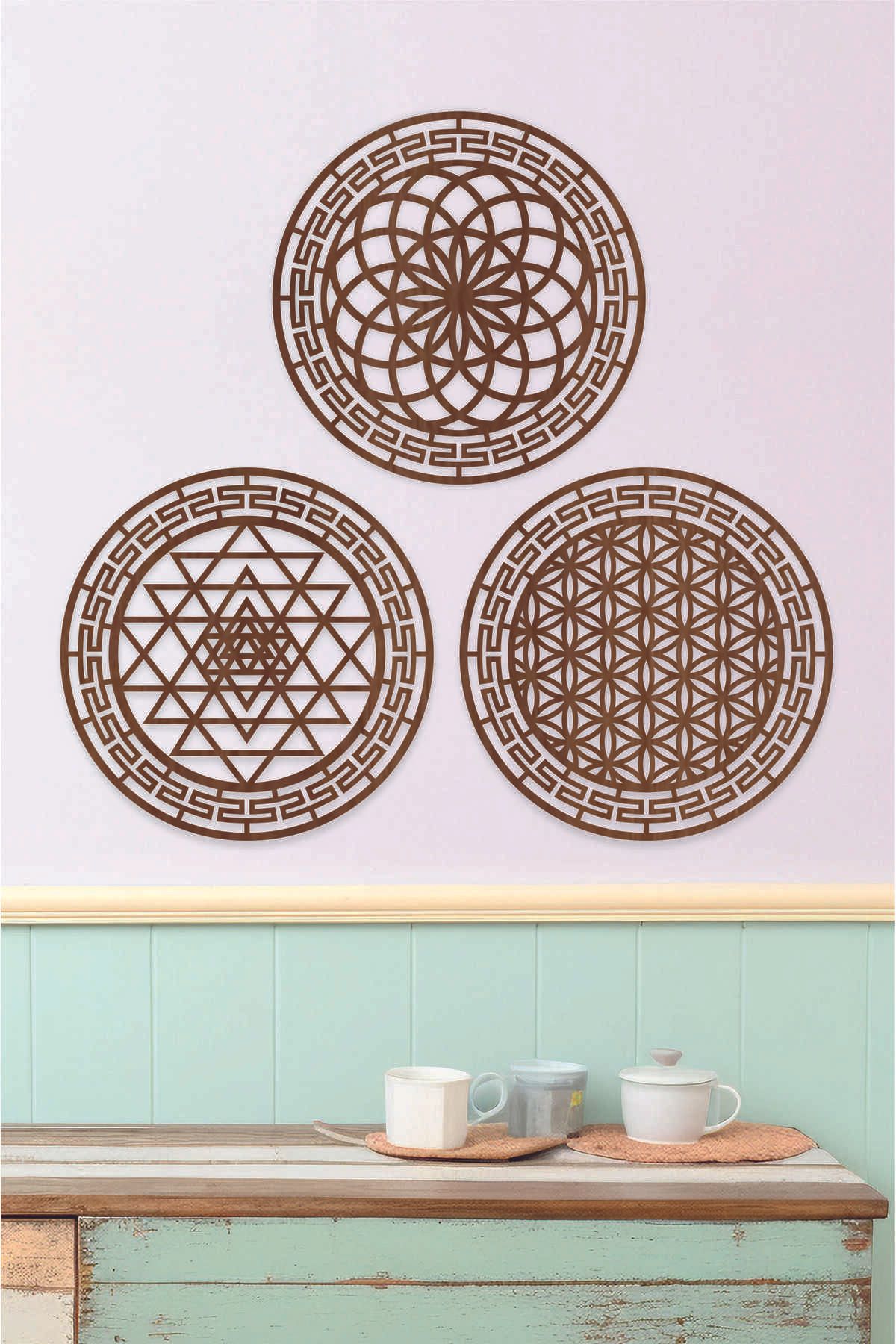 UNT Sacret Geometri Seti (Kutsal Geometri Seti) Sri Yantra, Yaşam Çiçeği ve Torus)