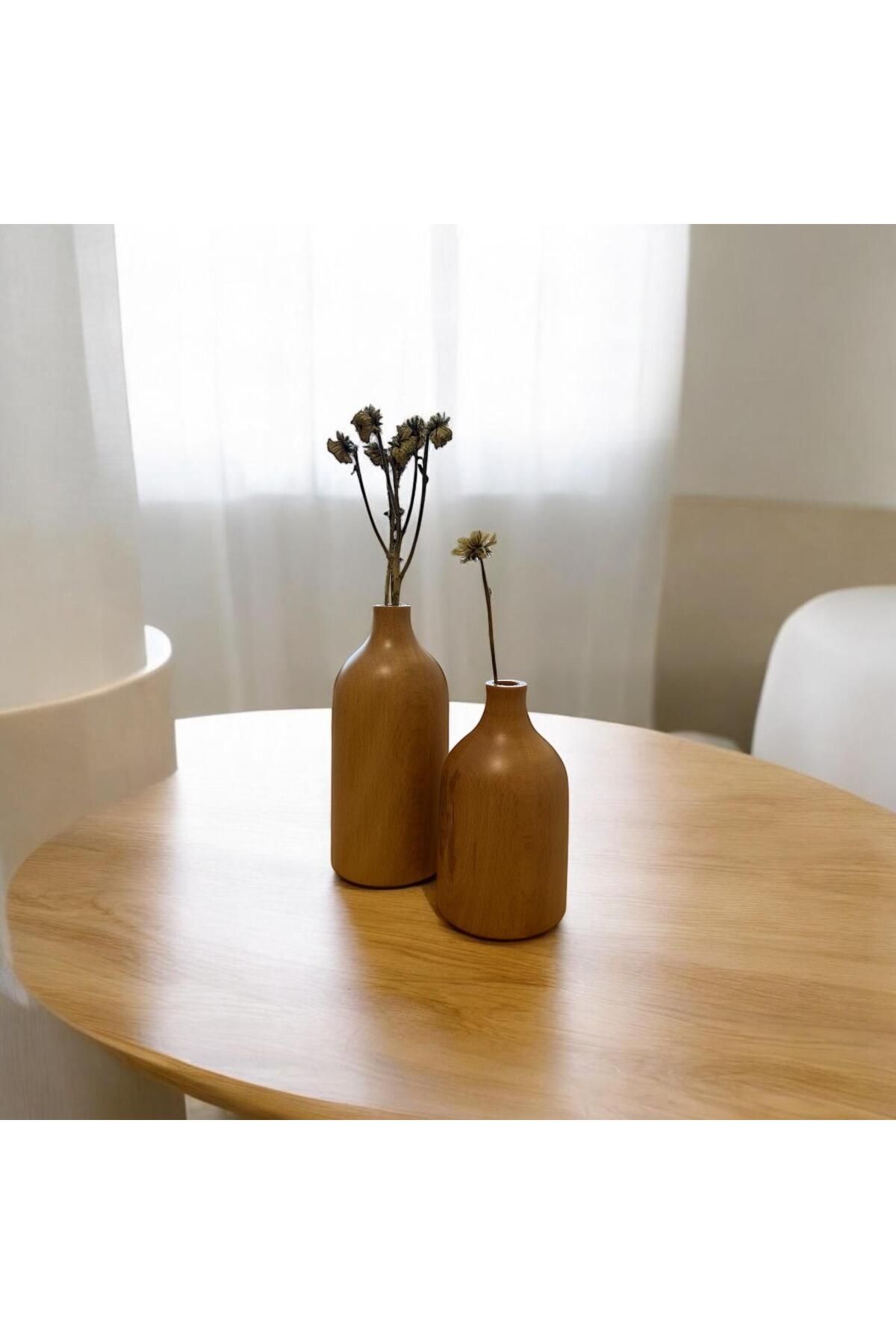 Sienta Home Dekoratif Ahşap 2’li Vazo