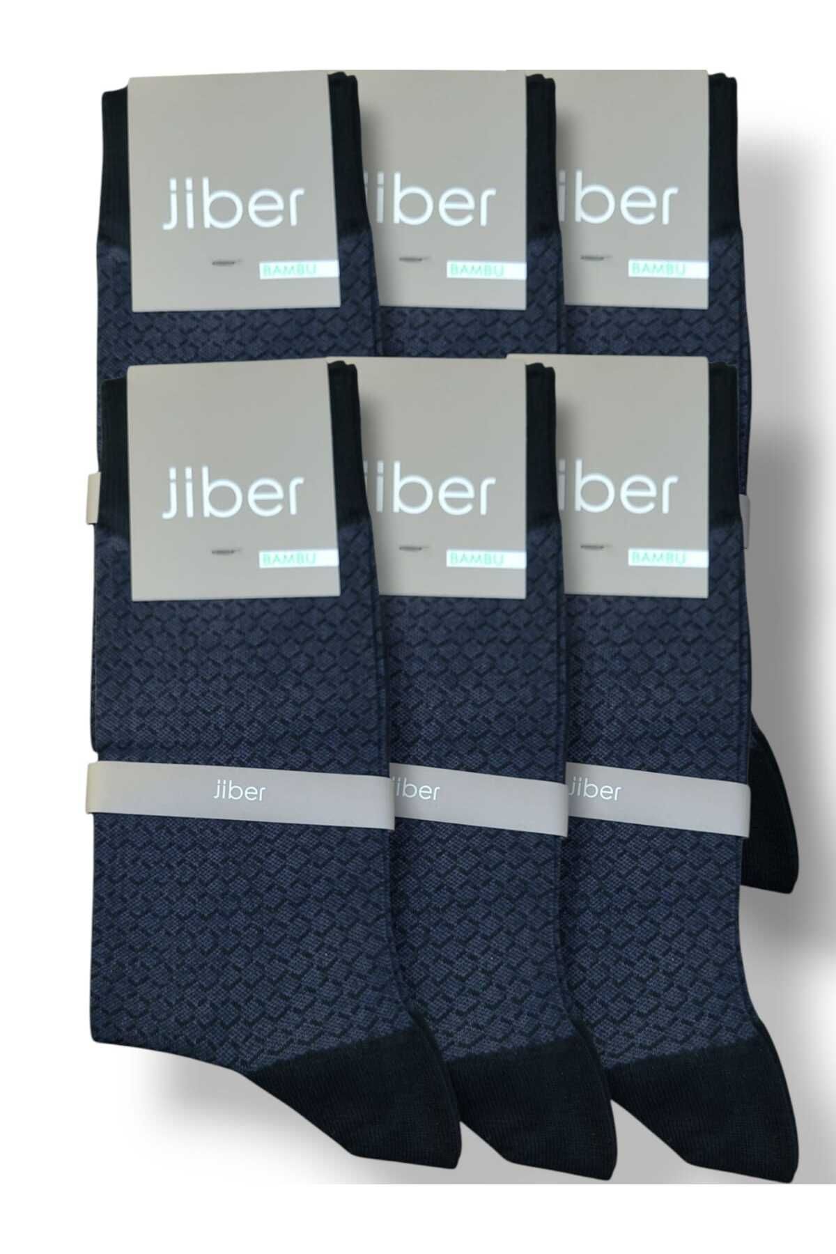 Jiber Erkek Yazlık Desenli Bambu Soket Çorap -6 Ad. Terletmeyen Hafif ve Rahat Çorap