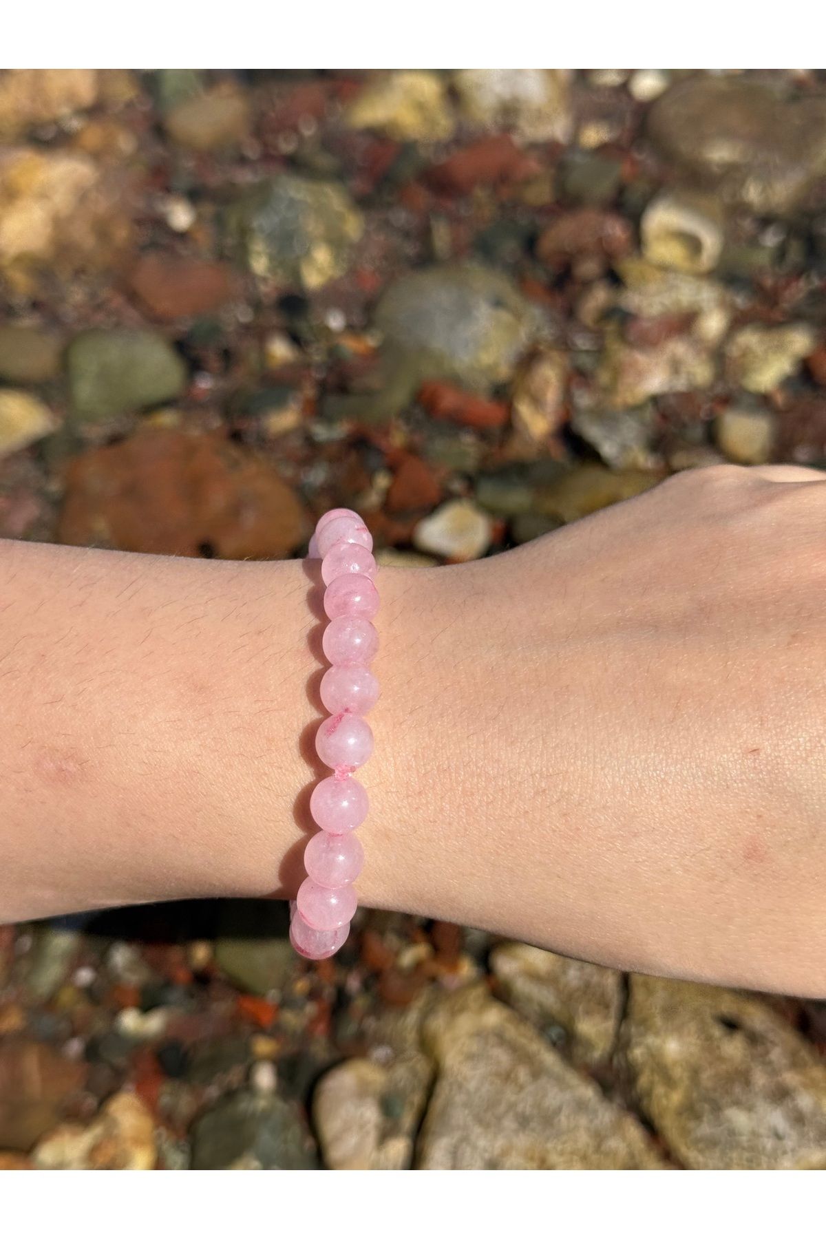 nss sky rock Doğal Taş Bileklik Pembe Kuvars (Sevgi Taşı)
