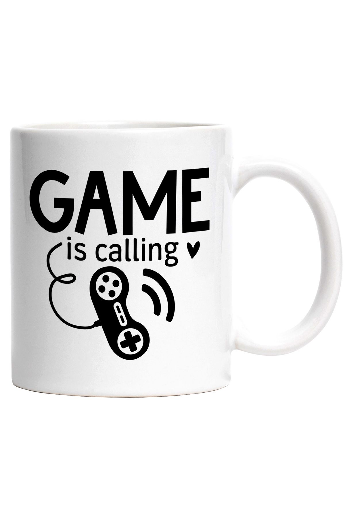 StoryGift Romania-Cana cu o inimioara si un controller cu textul "Game is calling" - jocul ma chea, Cu Maner Alb 1