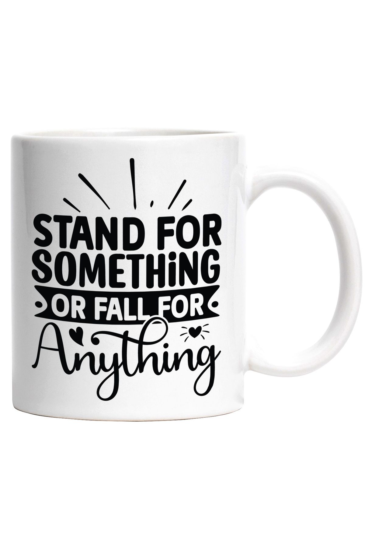 StoryGift Romania-Mug with hearts and a message that encourages you to believe in something/represent something with , With White Handle 1