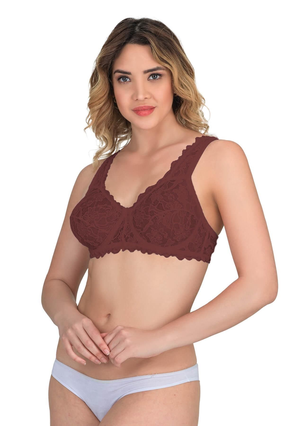 ASFSTORE BORDO MI Emay 178 C Balenli Dantelli Sütyen