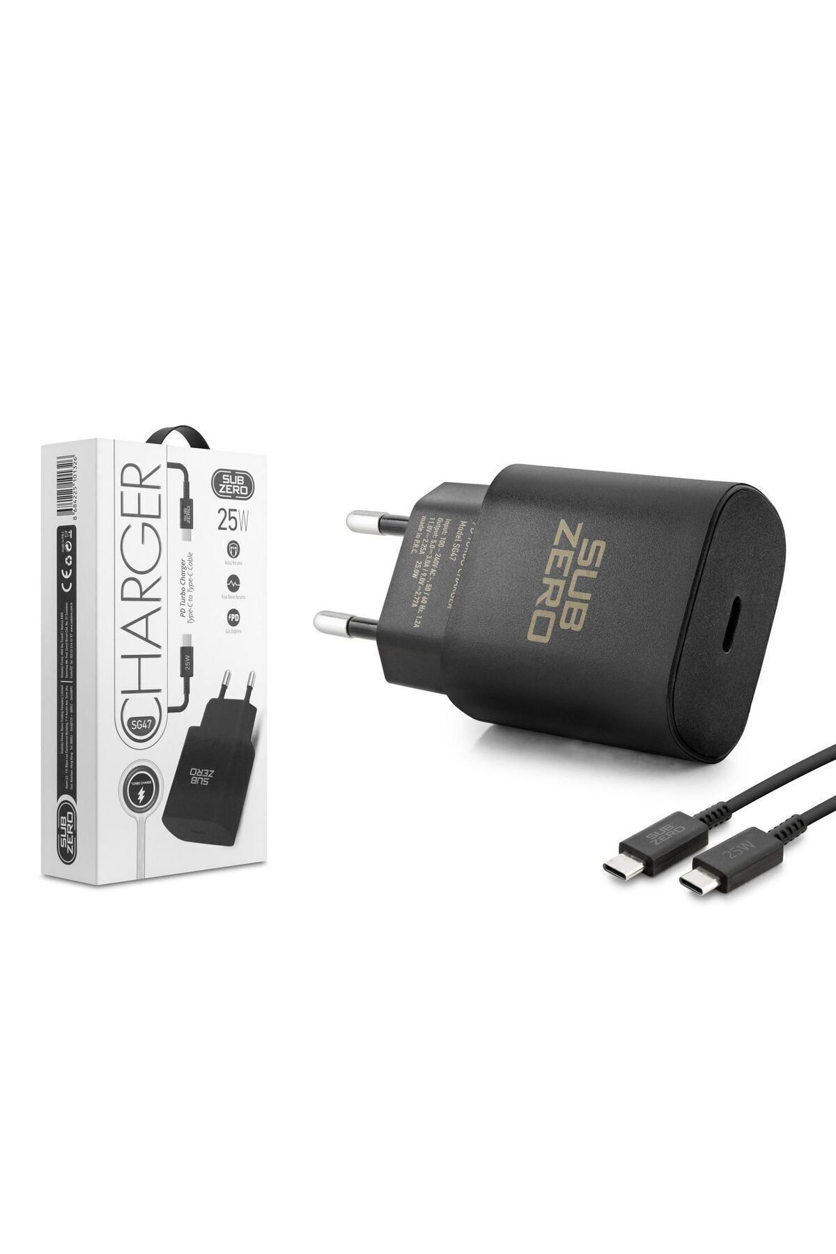 hope try Samsung Galaxy S21 Fe uyumlu Şarj Aleti PD25W Hızlı Şarj Adaptörü Type-C çıkışlı + Type-C Kablo-SG47