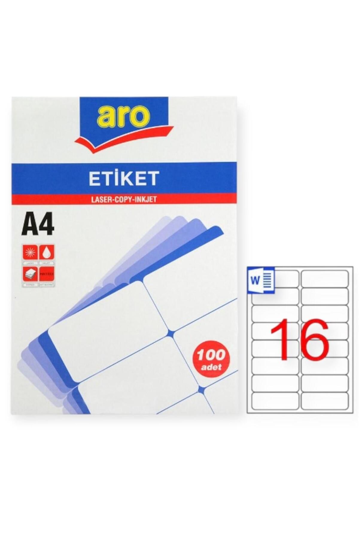 Aro KENDİNDEN YAPIŞKANLI ETİKET 99,1x34 MM- 1600 etiket 100 sayfa