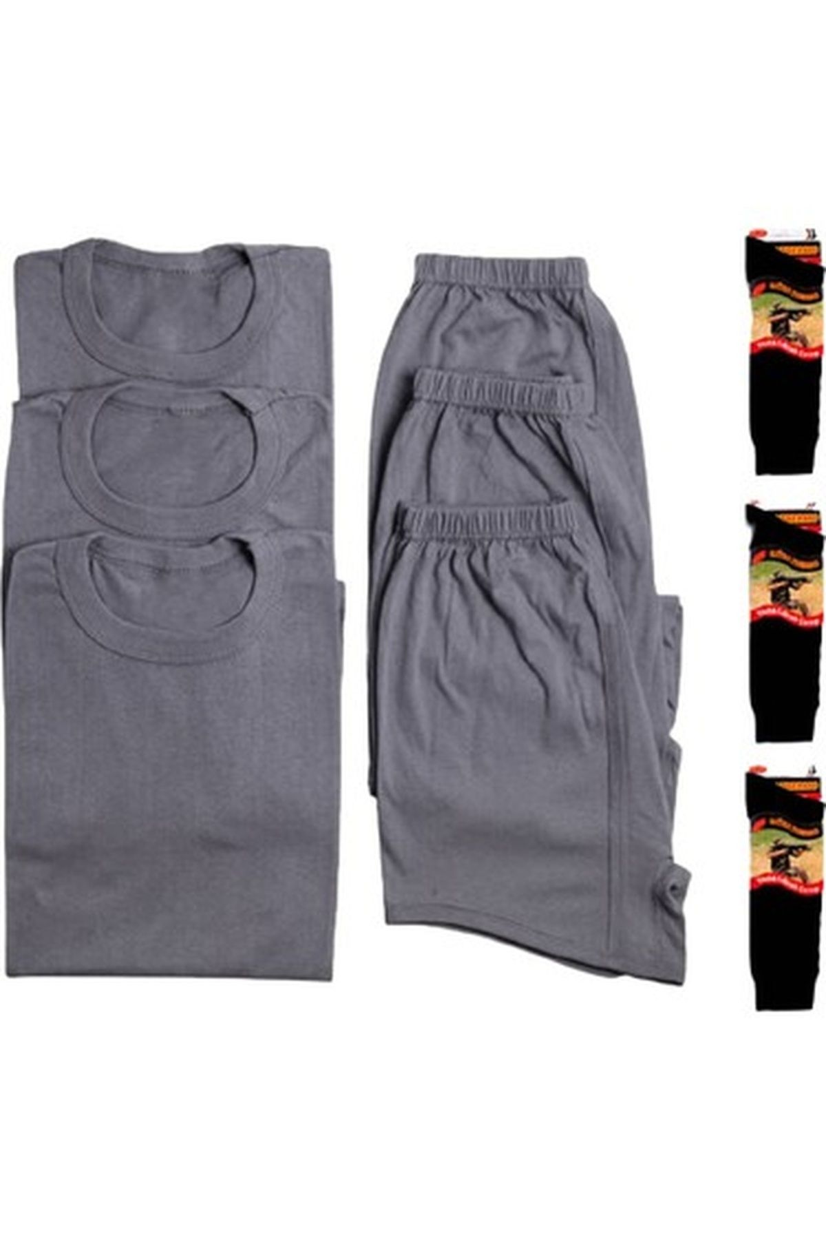 dgn shop Havacı 3'lü Set Fanila & Boxer & Çorap %100 Pamuk