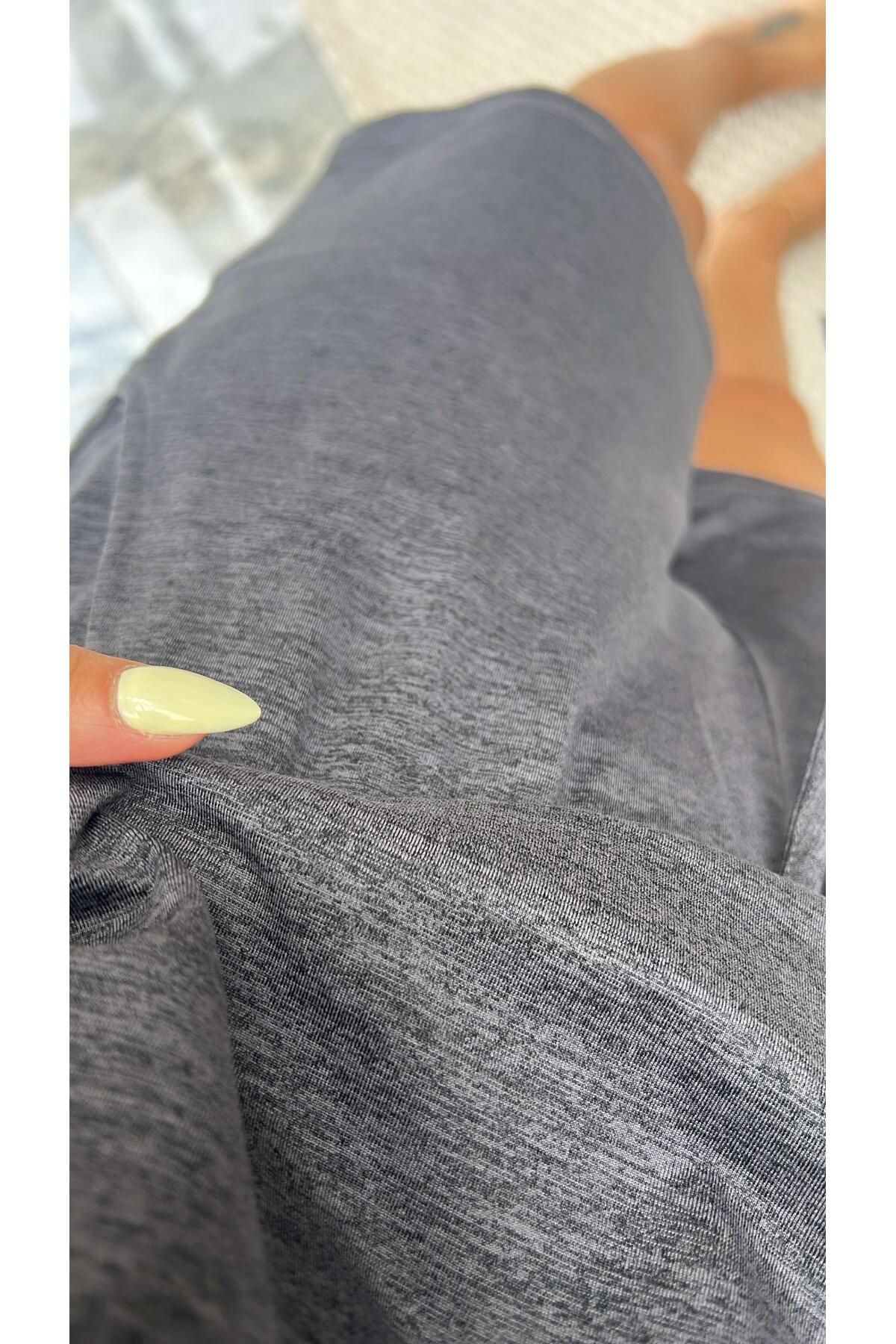 Buket Teke Antrasit Şort Tshirt Basic Takım