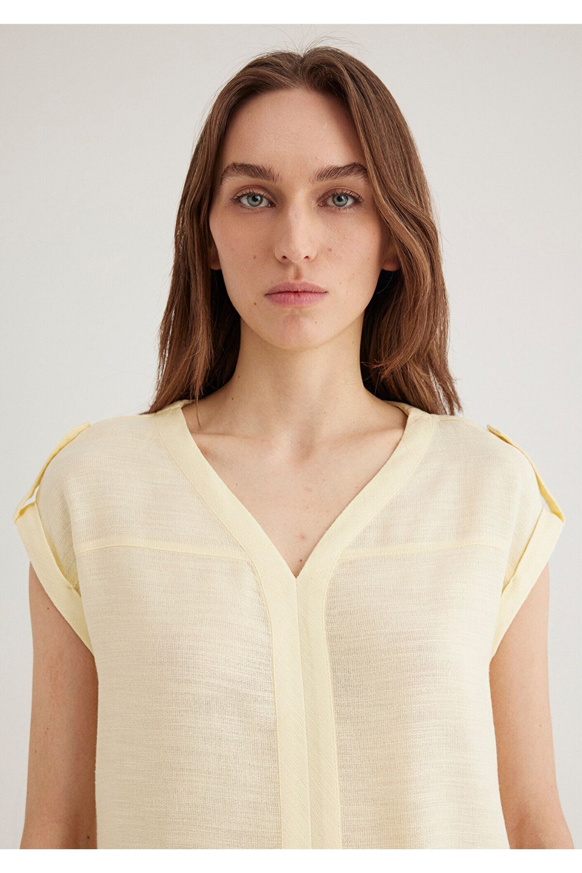Mavi-V-Neck Yellow Blouse 122504 -71305 6