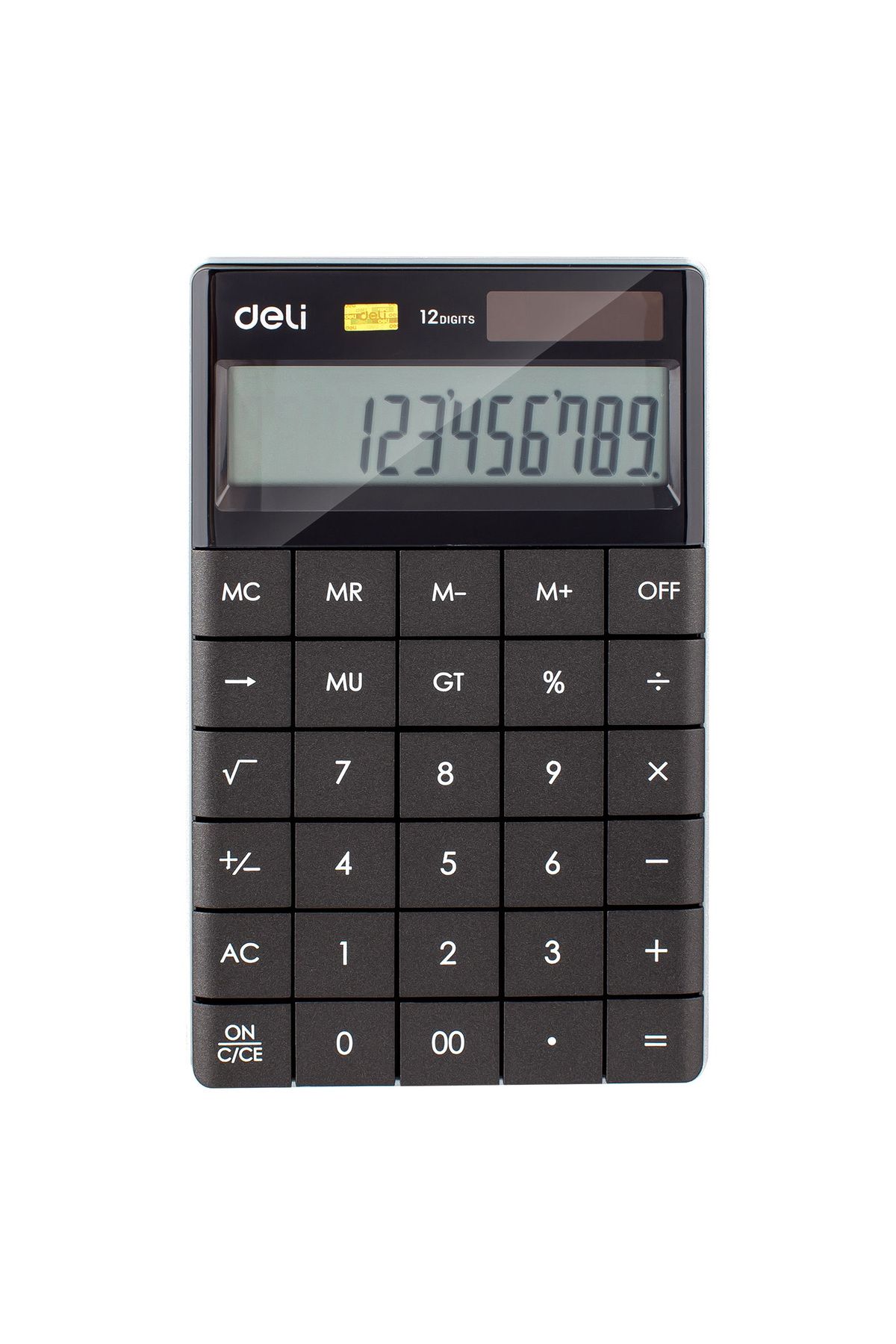 Deli Calculator De Birou Cu 12 Cifre, Modern, Negru, Deli - One Size