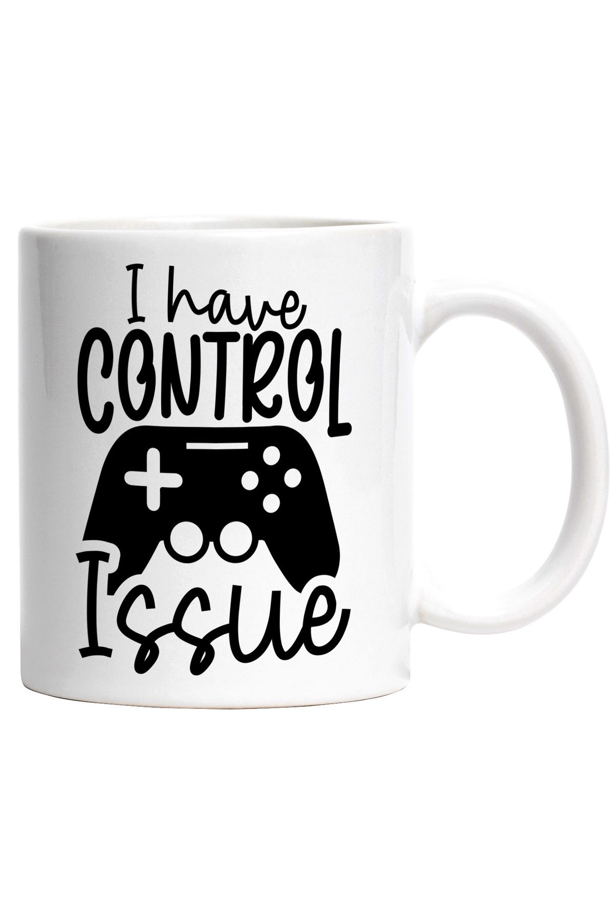 StoryGift Romania-Cana cu un controller si textul "I have control issue" - am o problema cu contro, Cu Maner Alb 1