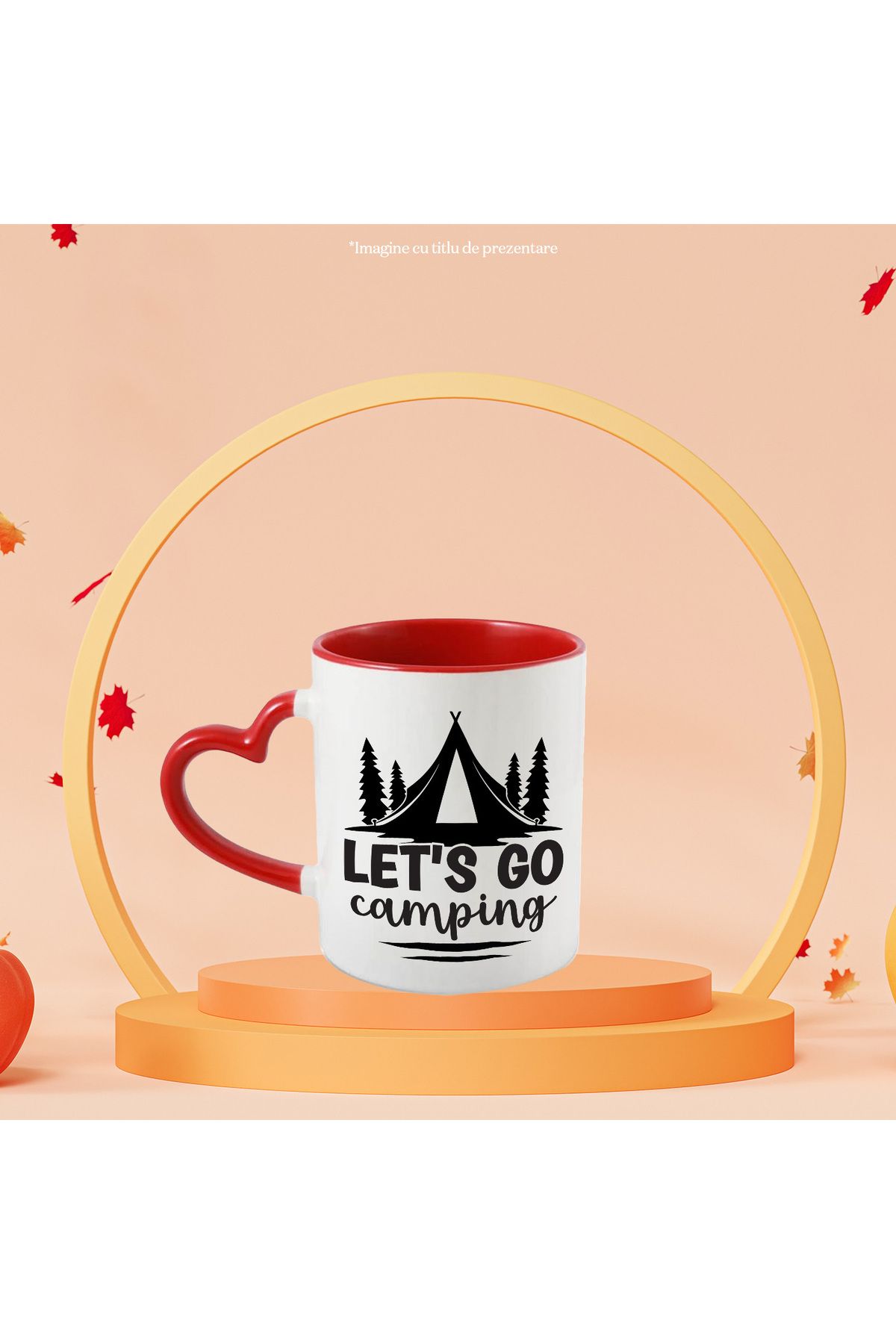 StoryGift Romania-Mug with a tent and fir trees for those who love to go camping with Handle In, With, STG 2