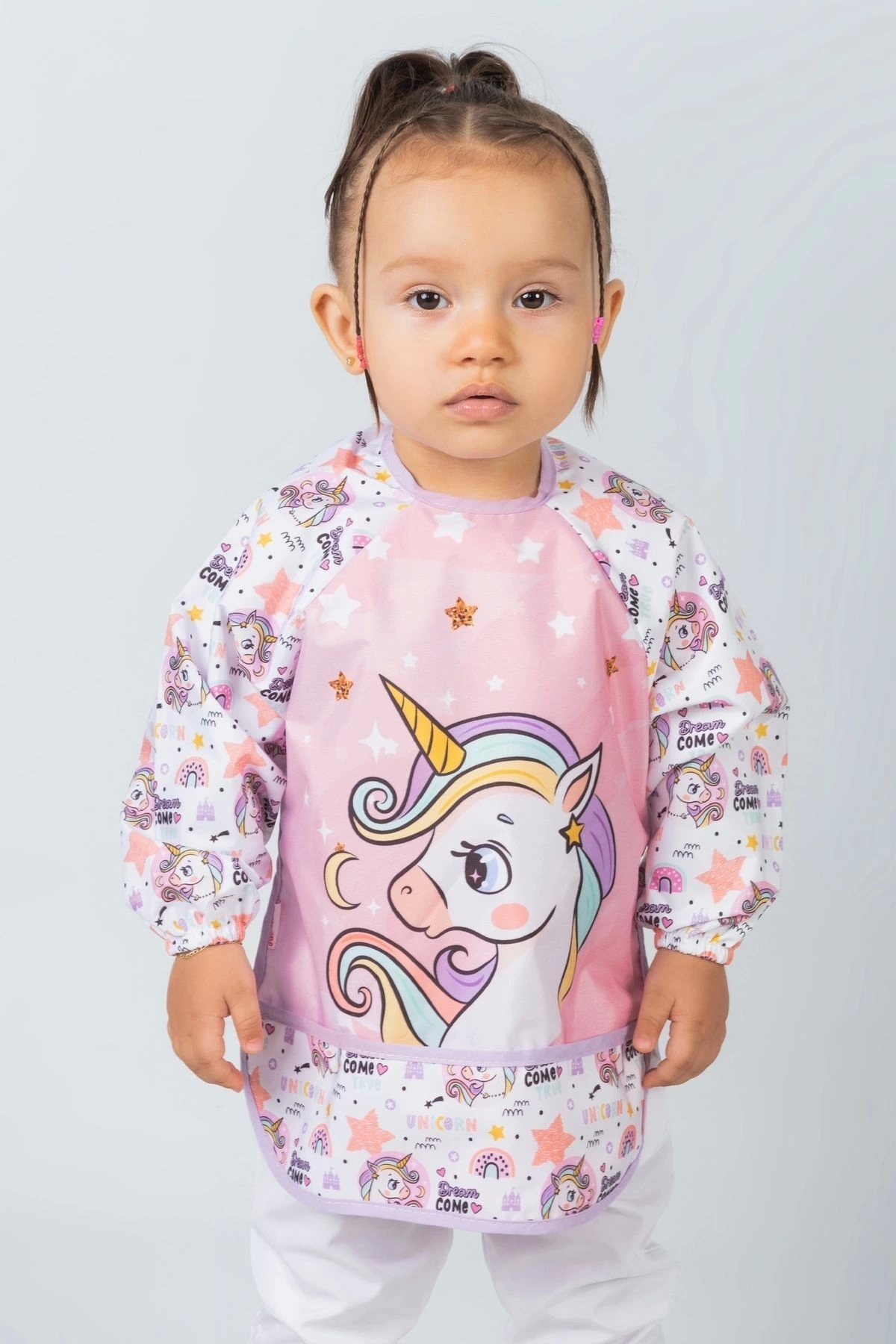 Bebechi 2 Adet 0-3 Yaş Sevimli At Balerin Ayı Desen Bebek Mama Önlüğü fotoğrafı 7 (önizleme)