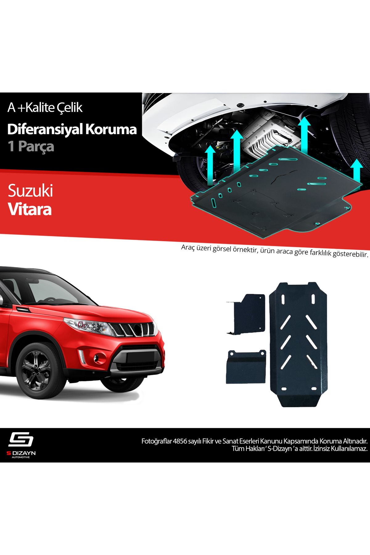 S Dizayn S-Dizayn Suzuki Vitara Çelik Diferansiyel Koruma 2019 Üzeri A+ Kalite SZ-VT4-DIF-CKM