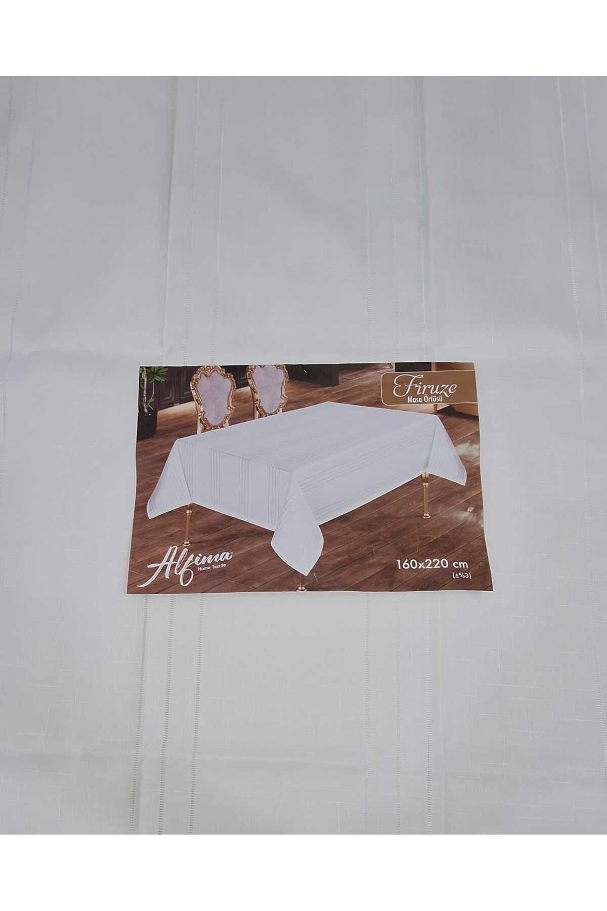 Alfima ALFİMA FİRUZE MASA ÖRTÜSÜ 160*220 CM KREM