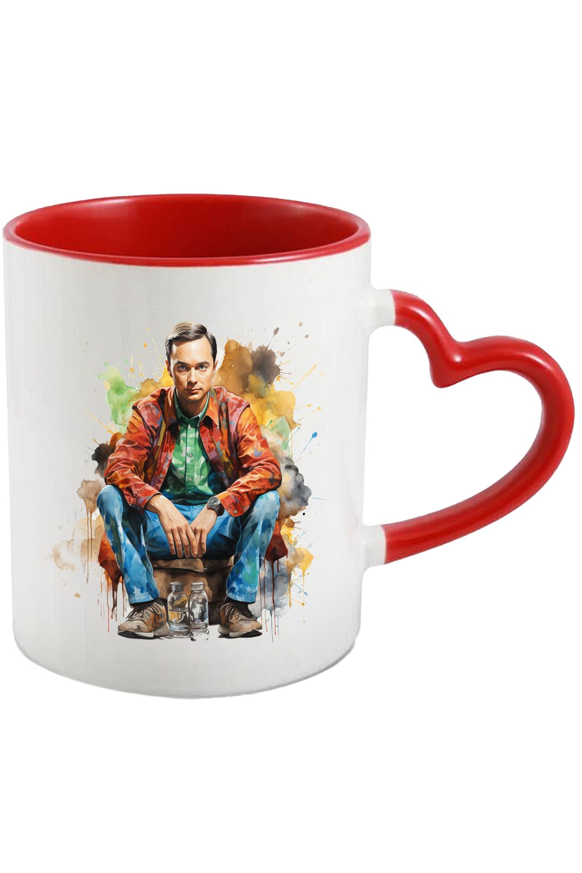 StoryGift Romania Cana Cu Sheldon Cooper, Big Bang Theory, Personaj Celebru, Multicolor 330 Ml, Ce, Cu Maner Inim - One Size