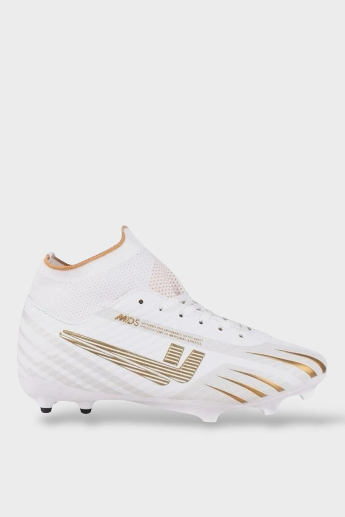 Liger Boğazlı Krampon Çim ve Halı Saha Futbol Ayakkabısı BEYAZ - ALTIN