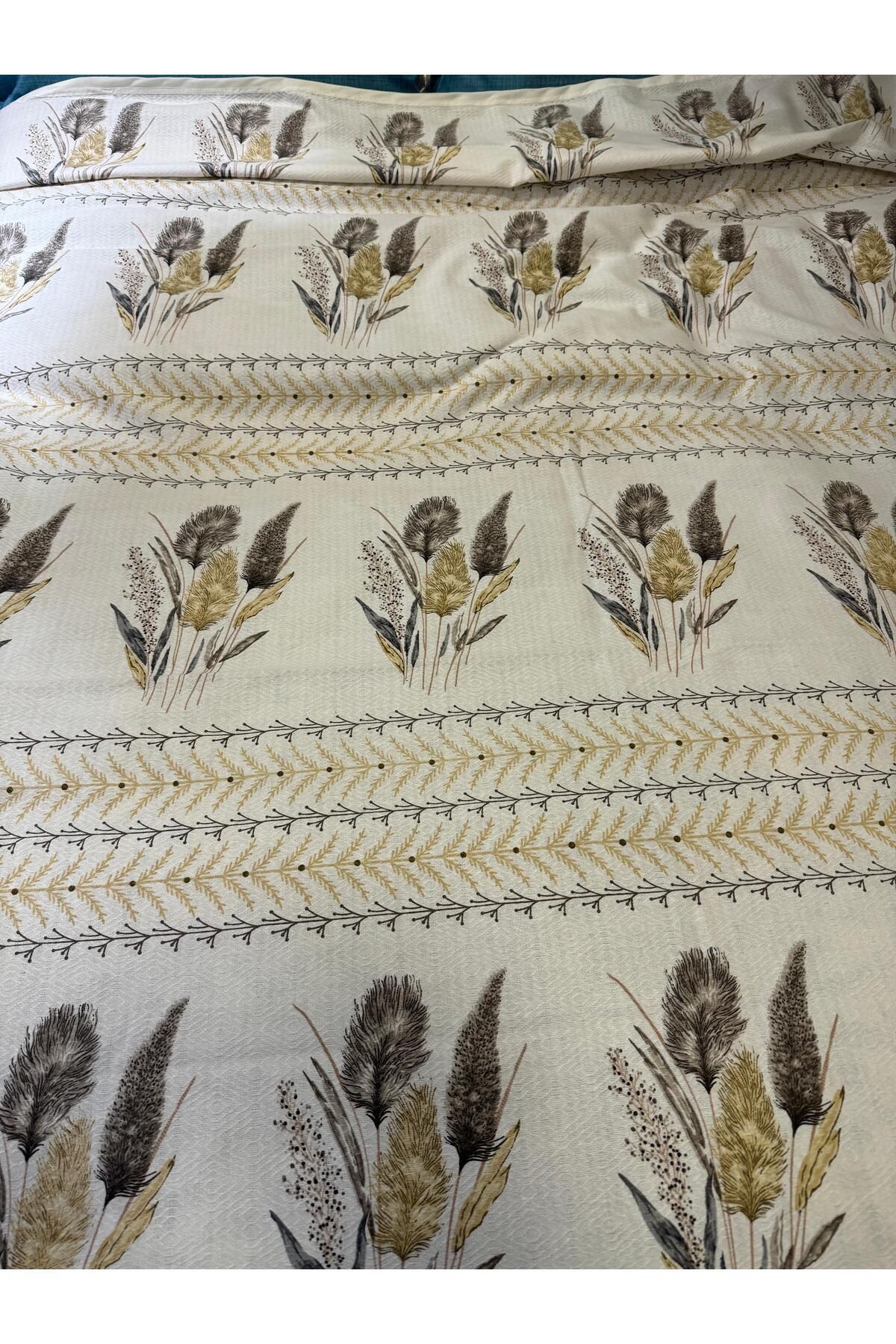 ŞENER HOME-Ekin Pattern Printed 200X240 Cm. Double (Battal) Single Pike - Brown 4