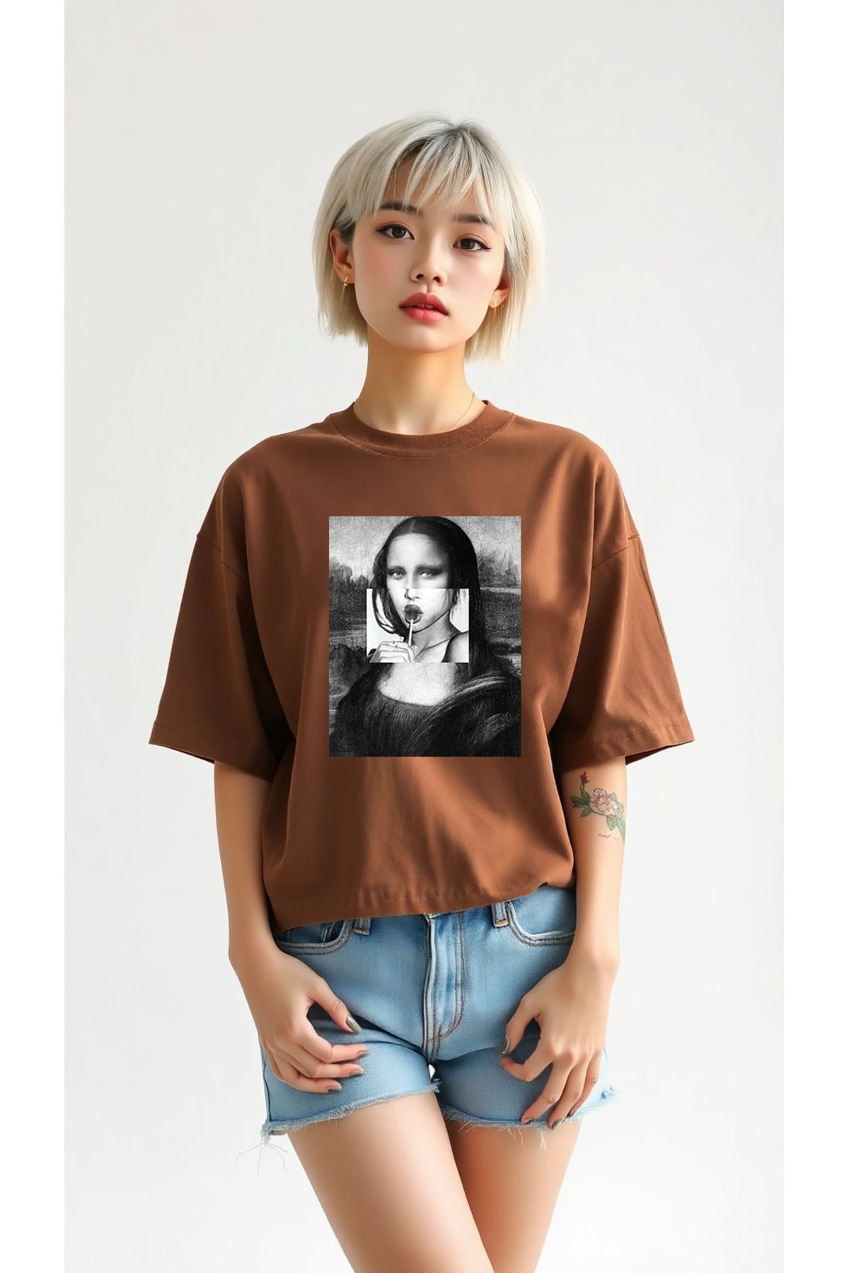 uyguntarz Mona Lisa Baskılı Tasarım Tshirt