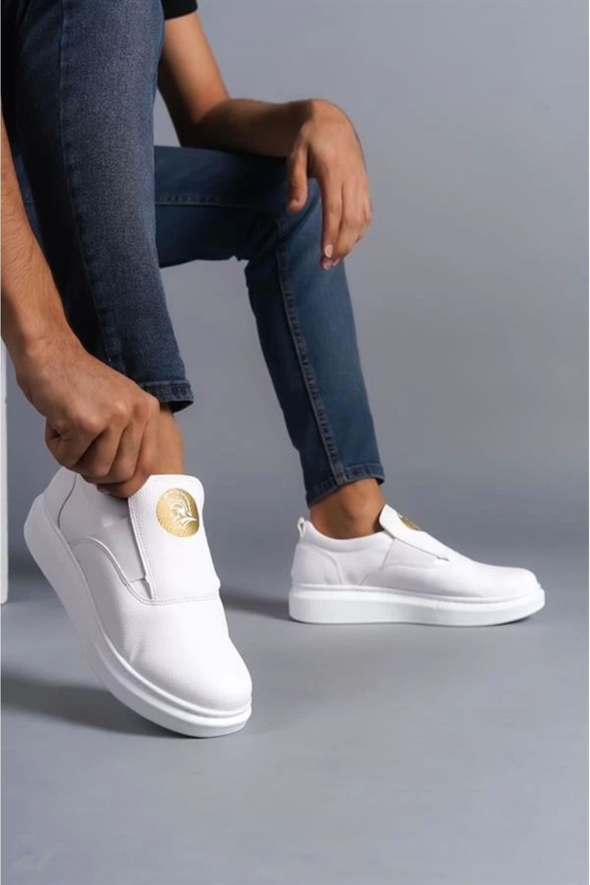 Store SLW161 Hippo Bağcıksız Cilt Erkek Günlük Sneaker Ayakkabı CBT - Beyaz