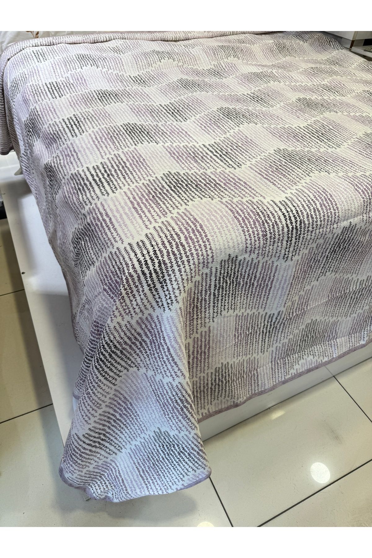 ŞENER HOME-Lilac Delta Patterned 200x240 Cm Double Single Pique Printed Poster 2