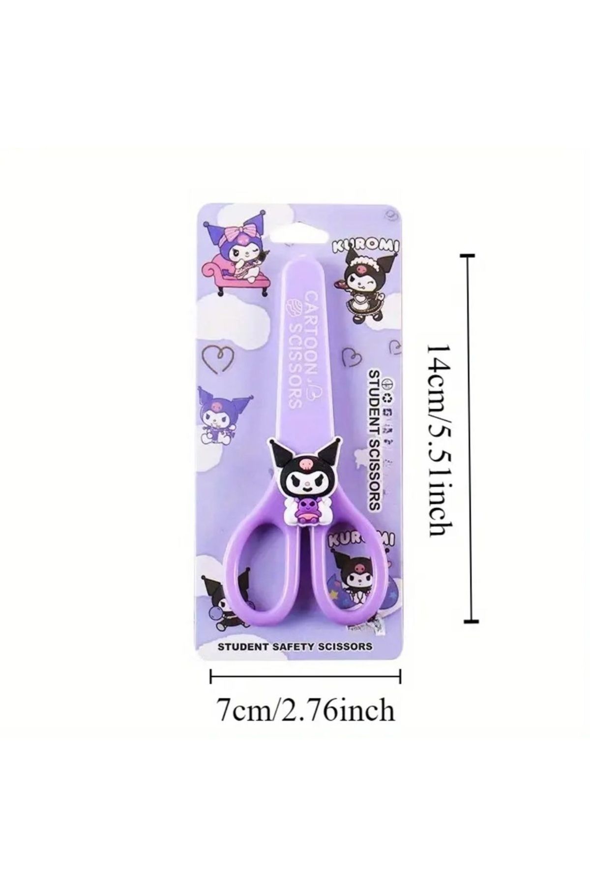 BALCI HEDİYELİK-Sanrio Character Kuromi Child Scissors School Scissors Blunt Tip Scissors 3
