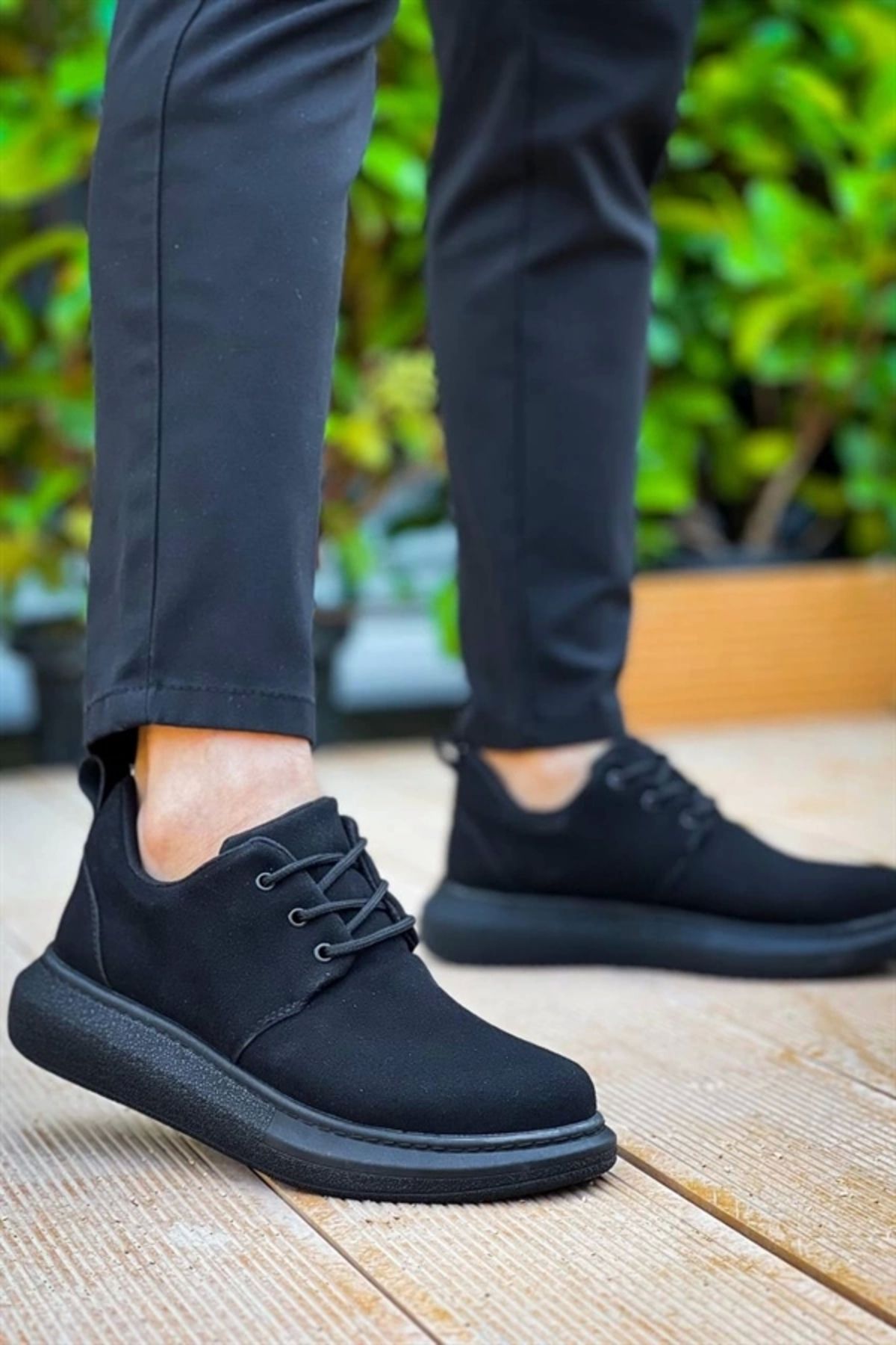 کفش های کژوال مردانه KB 003 KUBACK مشکی SUEDE BASE LACE DAILY Genel Markalar